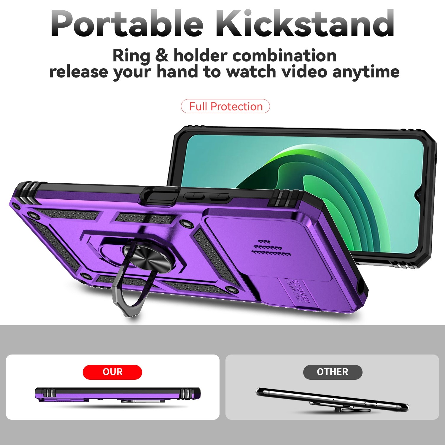 Forcell Xiaomi Poco C65 / Xiaomi Redmi 13C 4G Camshield Holder Θήκη Σκληρή - Purple