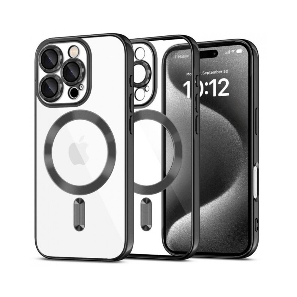 Tech Protect iPhone 16 Pro Max MagSafe Θήκη Με Πλαίσιο Σιλικόνης Διάφανη- Satin Black