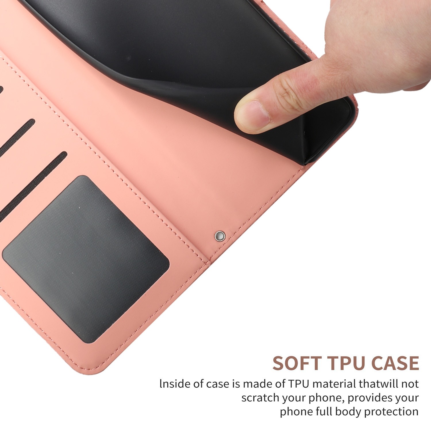 Tel1 Xiaomi Poco C65 / Xiaomi Redmi 13C 4G/5G Skin Feel Butterfly Embossed Θήκη Βιβλίο - Pink