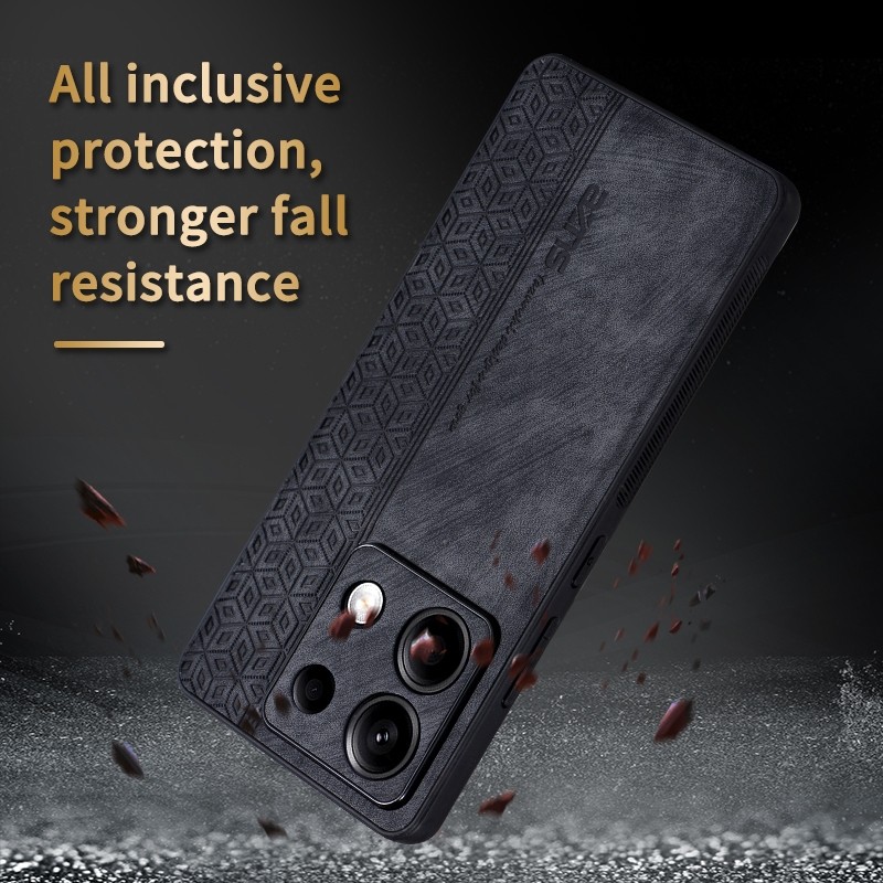 AZNS Xiaomi Redmi Note 13 Pro 5G Embossed Skin Feel Θήκη Σιλικόνης - Black