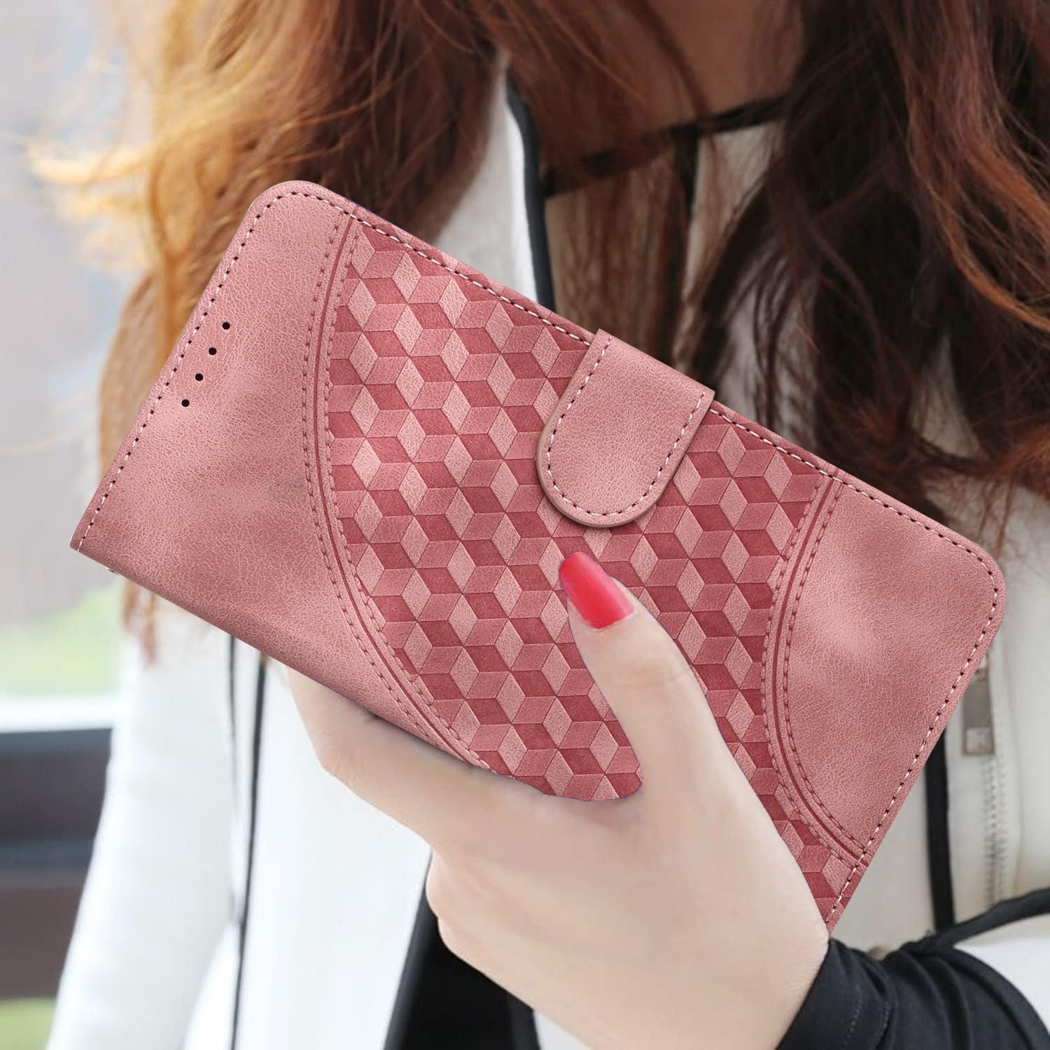 Tel1 Xiaomi Redmi Note 13 Pro 5G Embossed Θήκη Βιβλίο - Pink