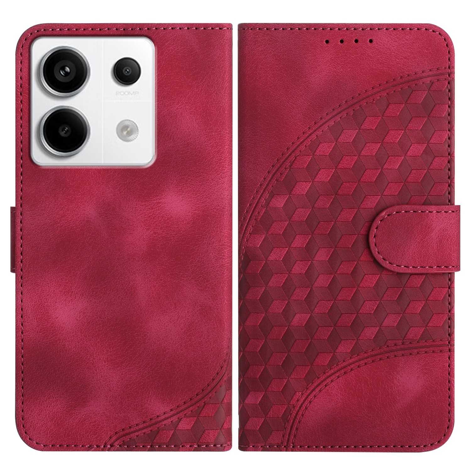 Tel1 Xiaomi Redmi Note 13 Pro 5G Embossed Θήκη Βιβλίο - Red