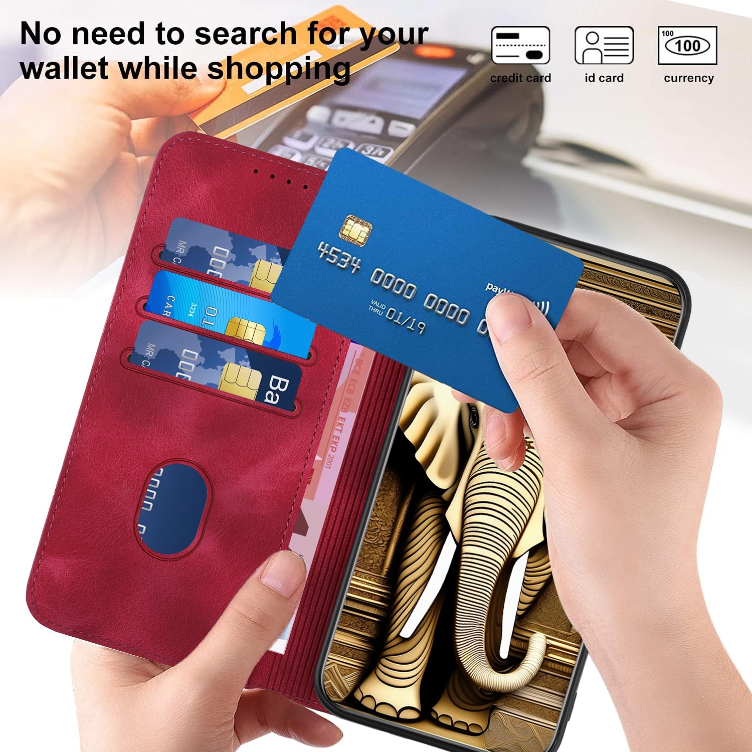 Tel1 Xiaomi Redmi Note 13 Pro 5G Embossed Θήκη Βιβλίο - Red