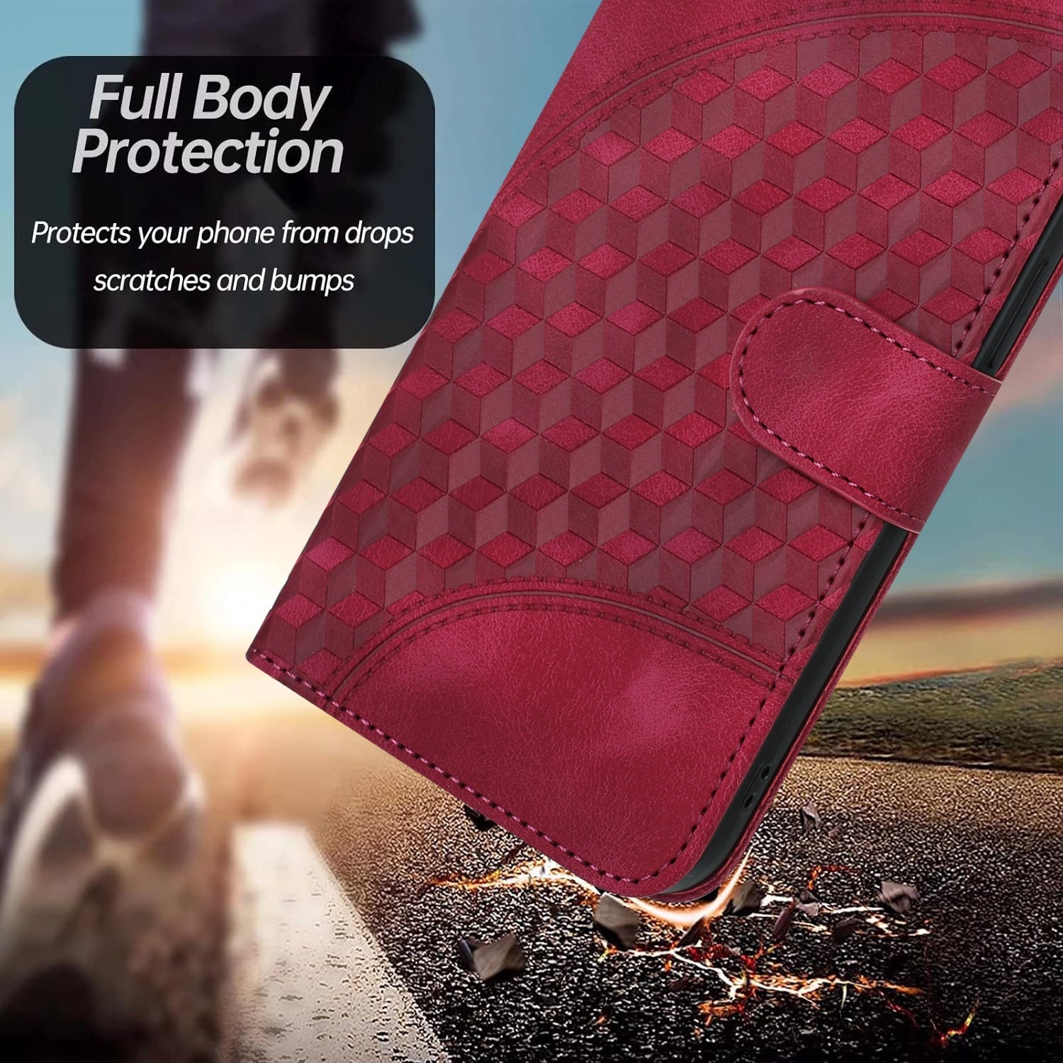 Tel1 Xiaomi Redmi Note 13 Pro 5G Embossed Θήκη Βιβλίο - Red