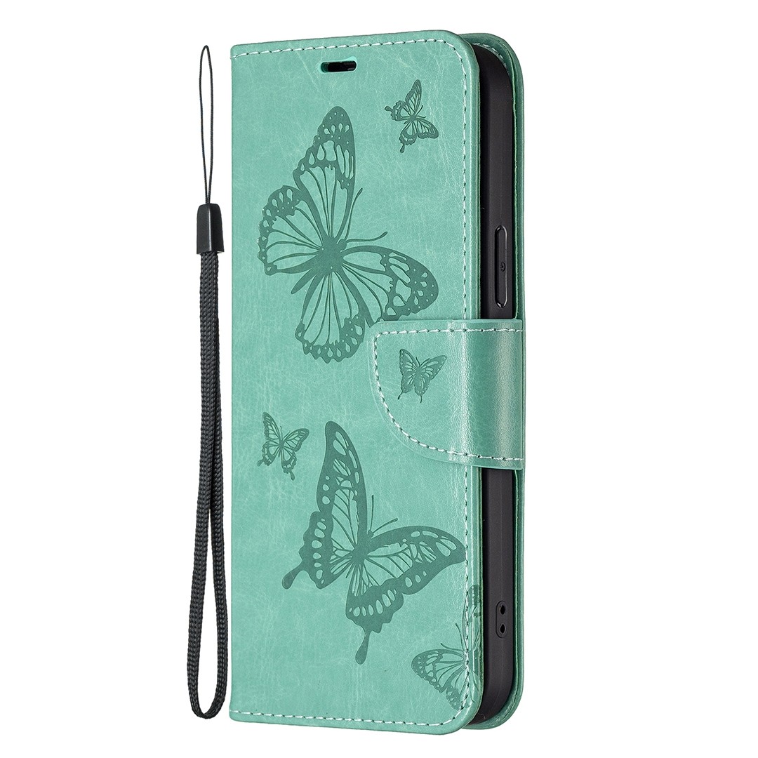 Tel1 Xiaomi Redmi Note 13 Pro 5G / Poco X6 5G Butterflies Embossing Θήκη Βιβλίο - Green