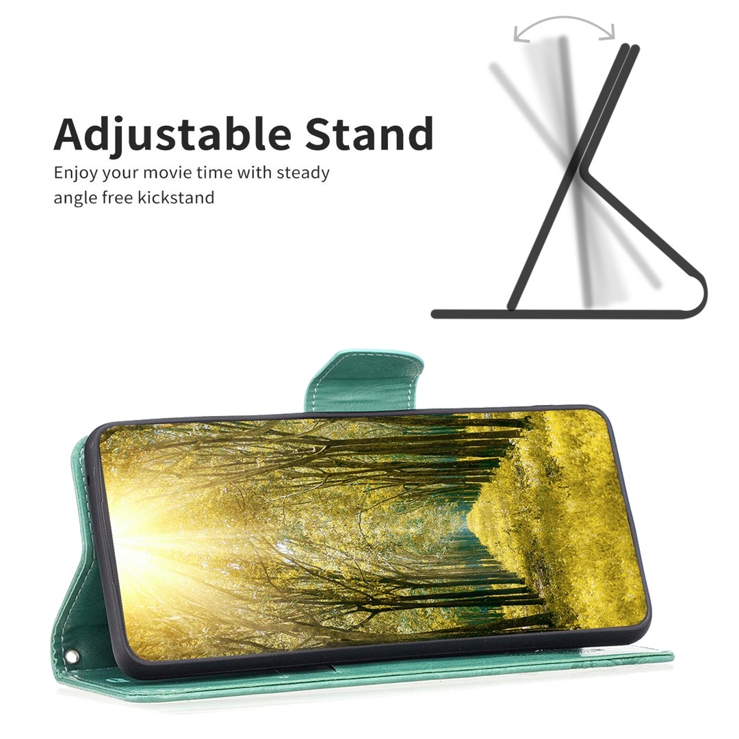 Tel1 Xiaomi Redmi Note 13 Pro 5G / Poco X6 5G Butterflies Embossing Θήκη Βιβλίο - Green