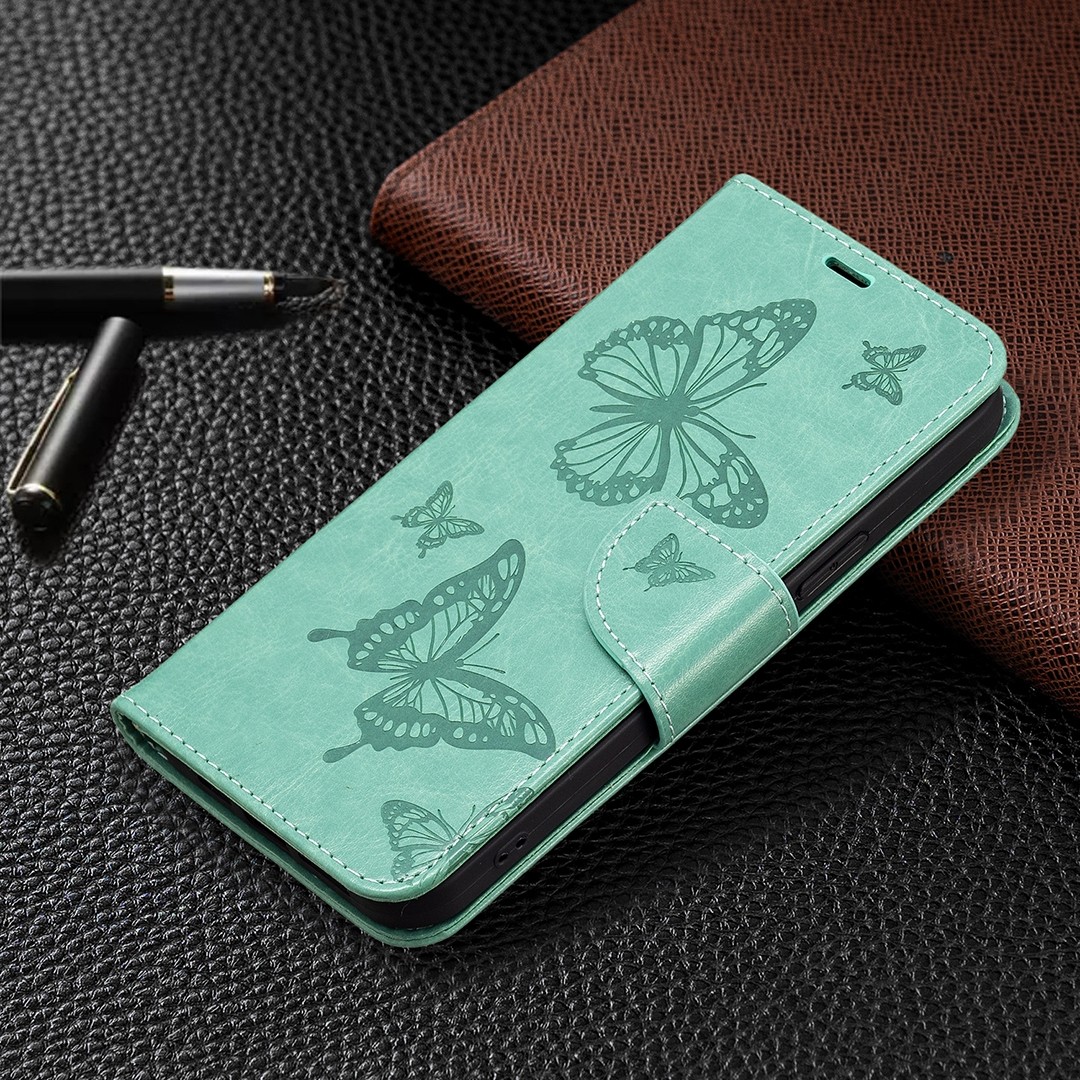 Tel1 Xiaomi Redmi Note 13 Pro 5G / Poco X6 5G Butterflies Embossing Θήκη Βιβλίο - Green