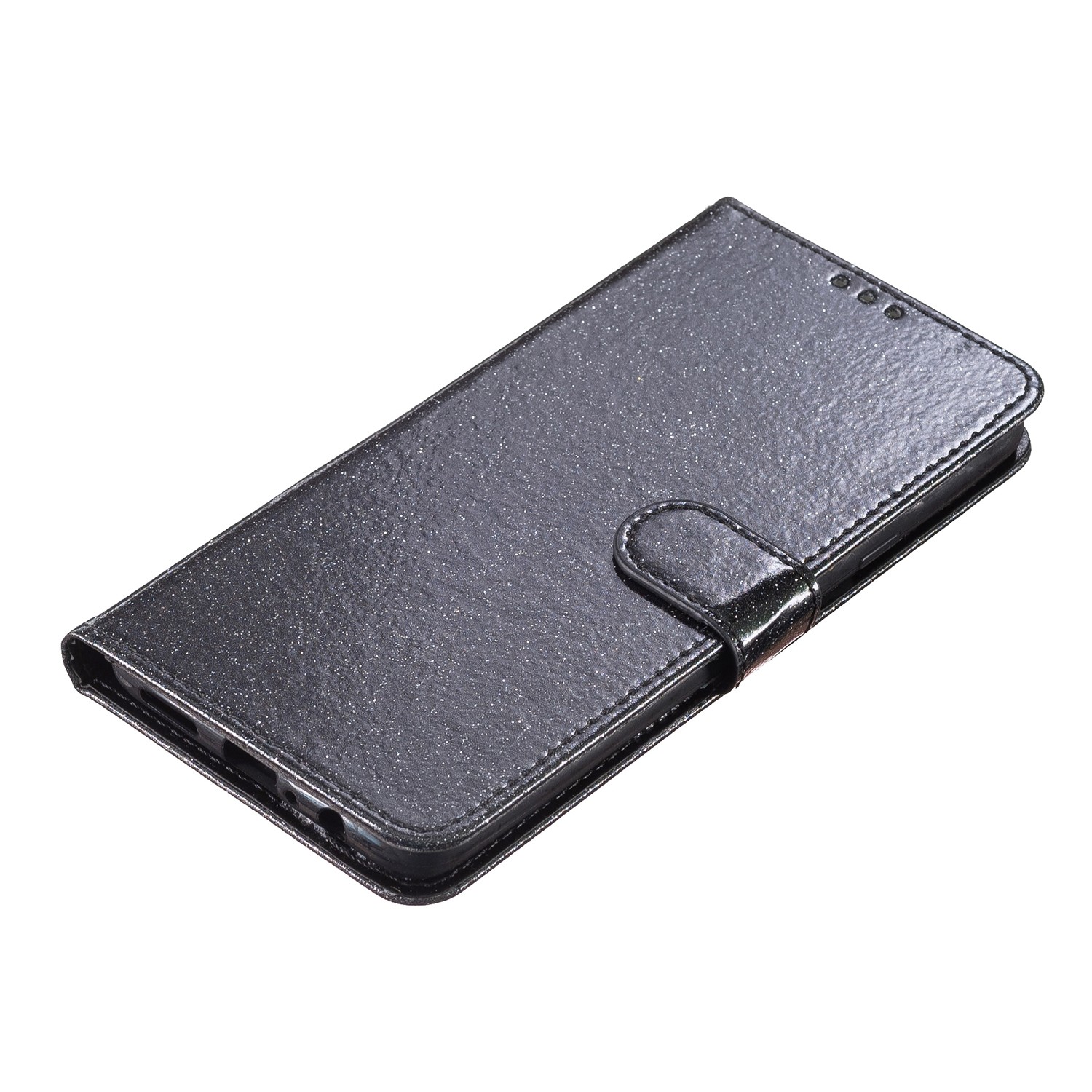 Tel1 Xiaomi Poco C65 / Xiaomi Redmi 13C 4G Glitter Powder Filp Θήκη Βιβλίο - Black