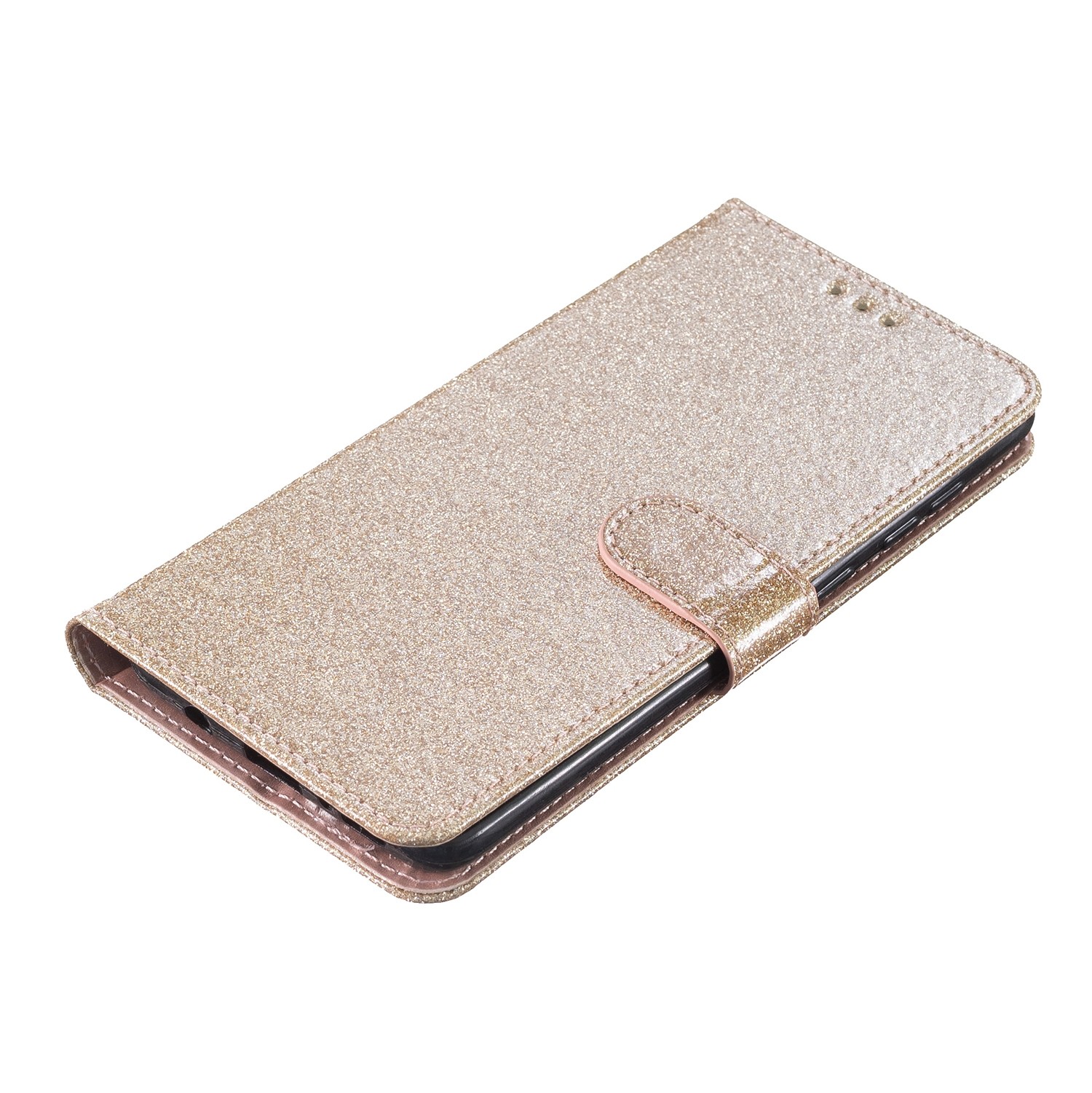 Tel1 Xiaomi Poco C65 / Xiaomi Redmi 13C 4G Glitter Powder Filp Θήκη Βιβλίο - Gold