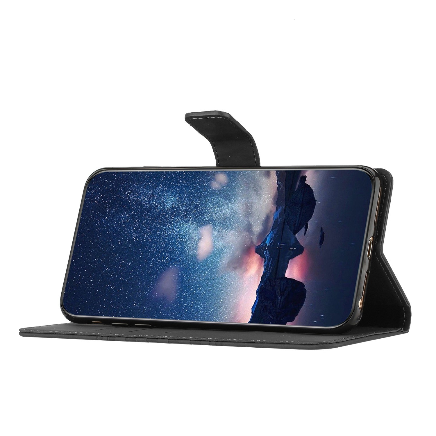 Tel1 Xiaomi Poco C65 / Xiaomi Redmi 13C 4G / 5G Diamond Embossed Skin Feel Θήκη Βιβλίο - Black