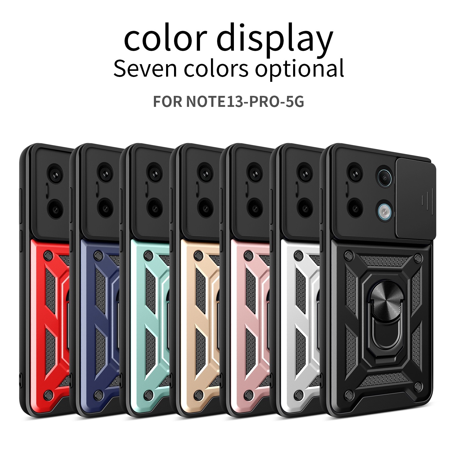 Forcell Xiaomi Redmi Note 13 Pro 5G Sliding Camera Θήκη Σκληρή - Gold