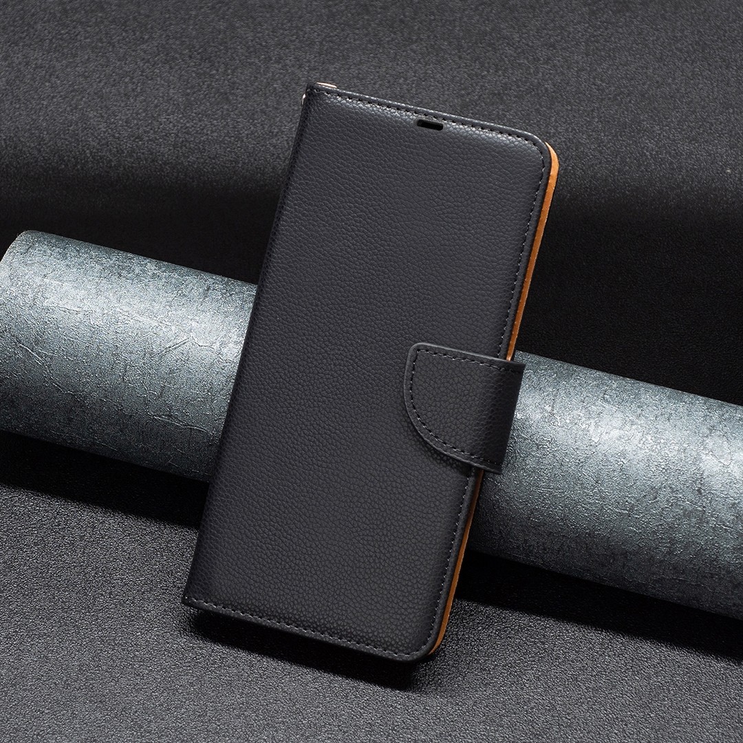 Tel1 Xiaomi Poco C65 / Xiaomi Redmi 13C 4G/5G Litchi Texture Pure Color Θήκη Βιβλίο - Black
