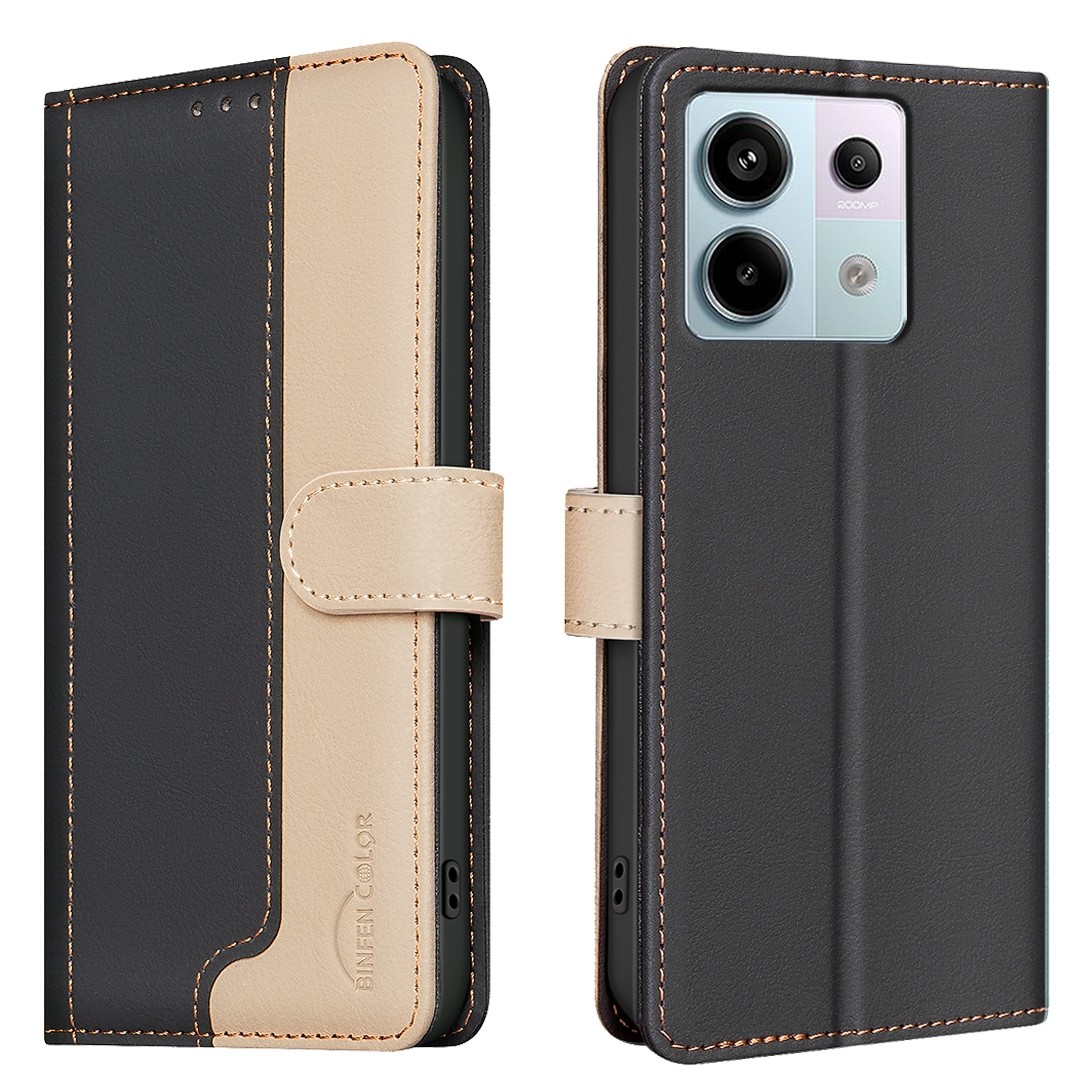 Tel1 Xiaomi Redmi Note 13 Pro 5G Color Matching RFID Anti-theft Leather Θήκη Βιβλίο - Black