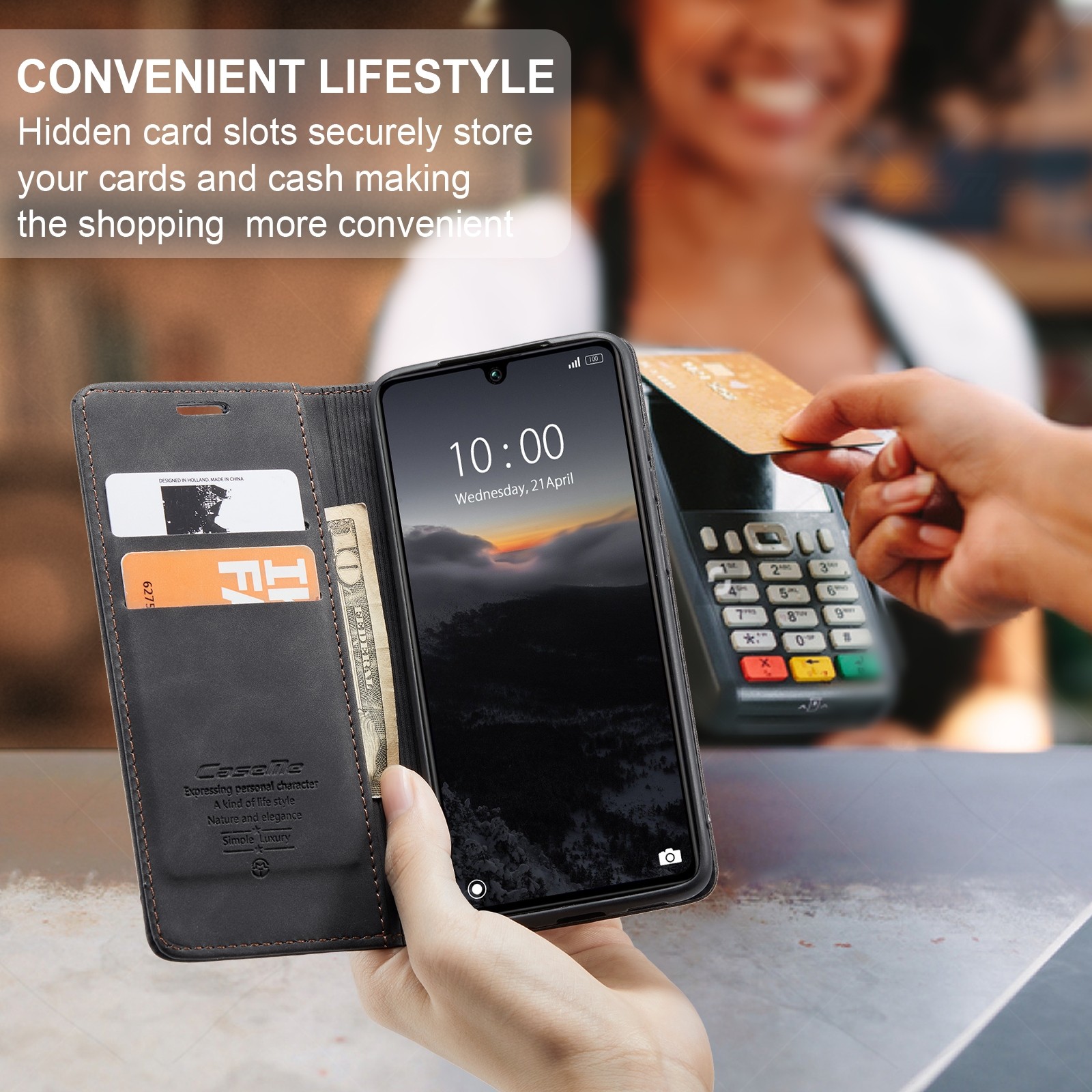 CaseMe 013 Xiaomi Poco C65/ Xiaomi Redmi 13C 4G/ 5G Retro Leather Θήκη Βιβλίο - Black