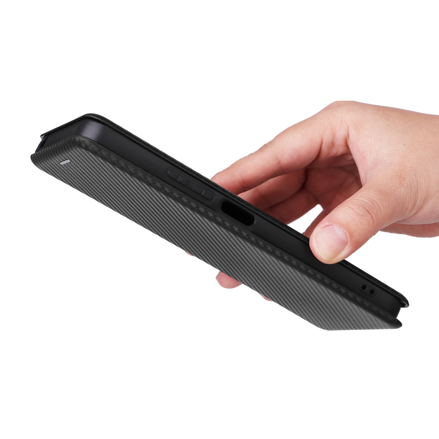 Tel1 Xiaomi Poco C65/ Xiaomi Redmi 13C 4G Carbon Fiber Texture Θήκη Βιβλίο - Black