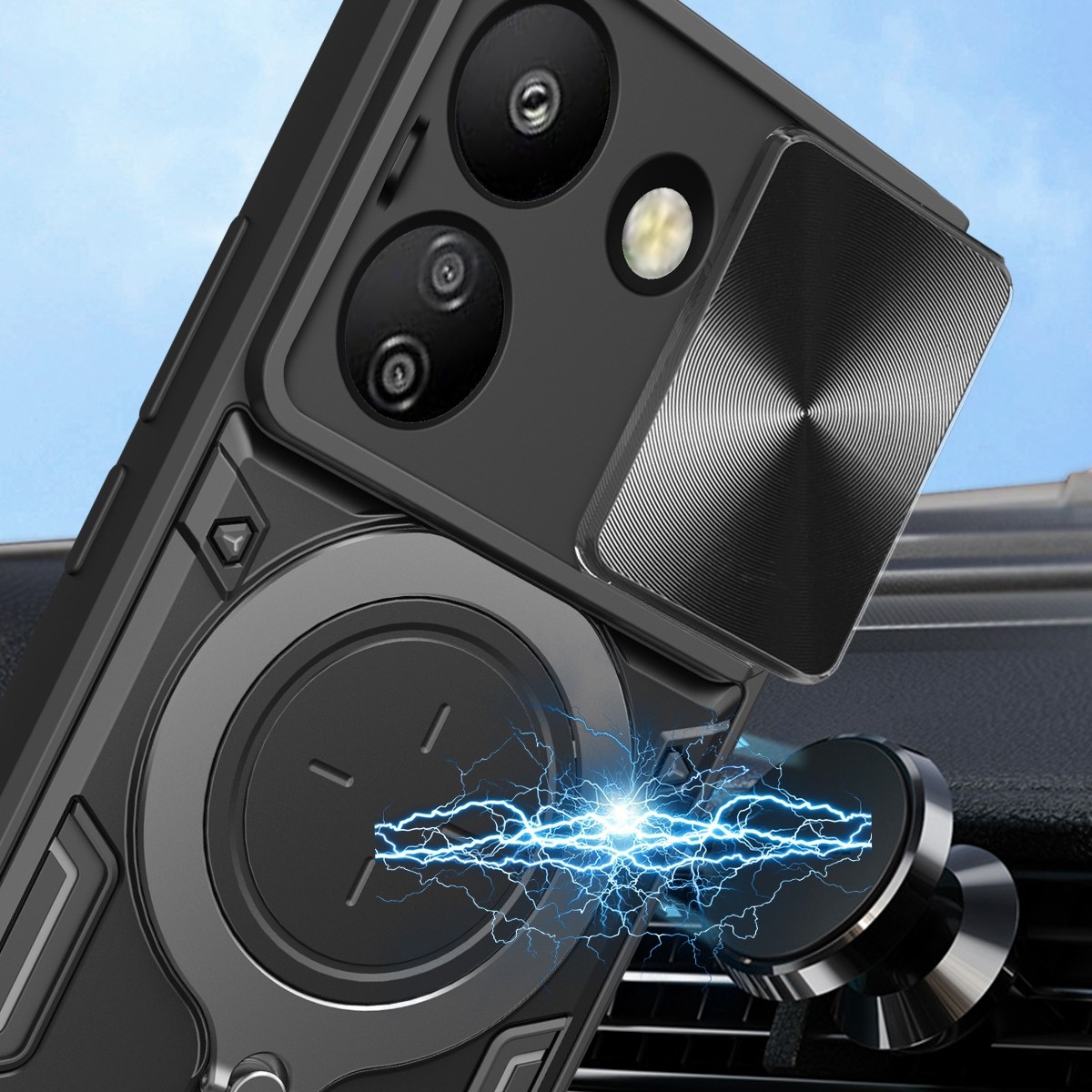Forcell Xiaomi Poco C65/ Xiaomi Redmi 13C 4G Camshield Holder Θήκη Σκληρή - Purple
