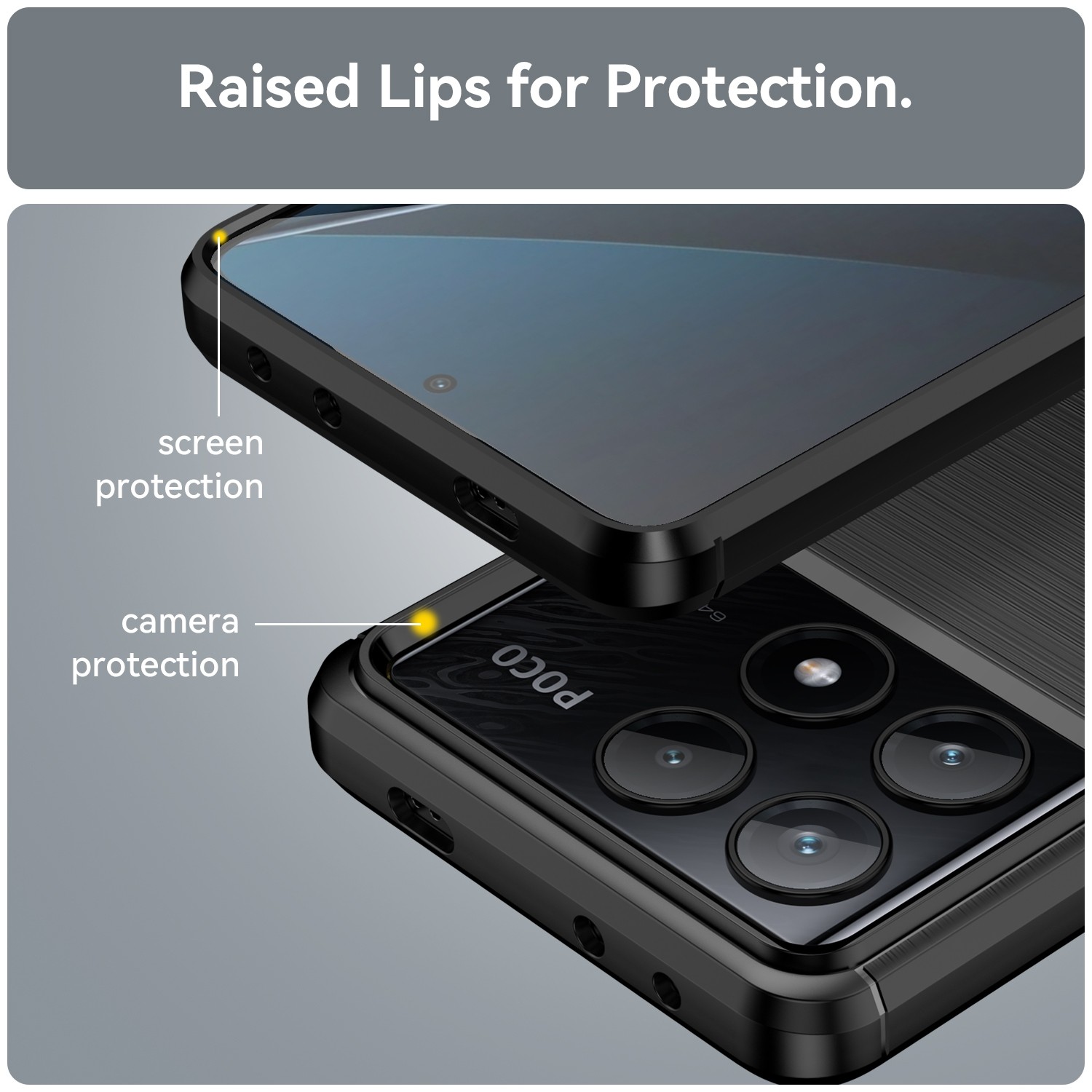 Forcell Xiaomi Poco X6 Pro 5G Carbon Fiber Θήκη Σιλικόνης - Black