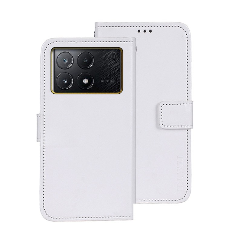 Tel1 Xiaomi Poco X6 Pro 5G Crazy Horse Texture Θήκη Βιβλίο - White