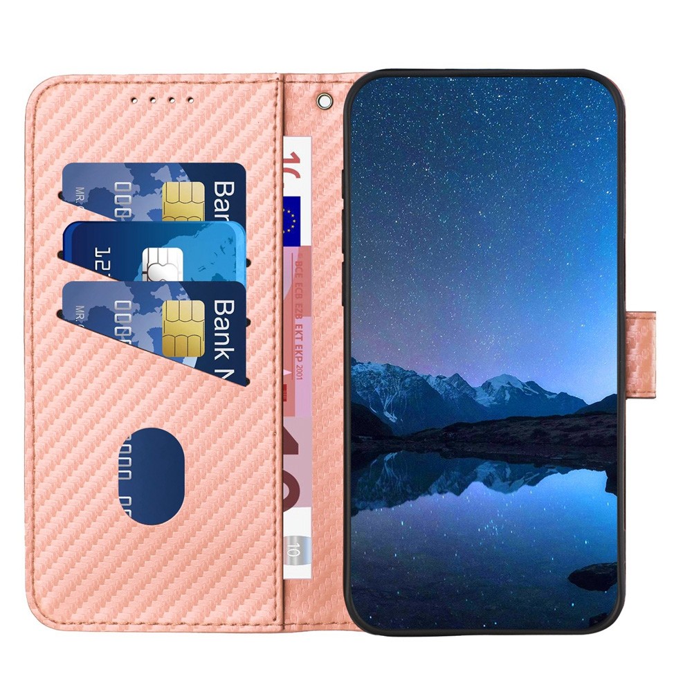 Tel1 Xiaomi Poco X6 Pro 5G Carbon Fiber Magnetic Buckle Θήκη Βιβλίο - Pink