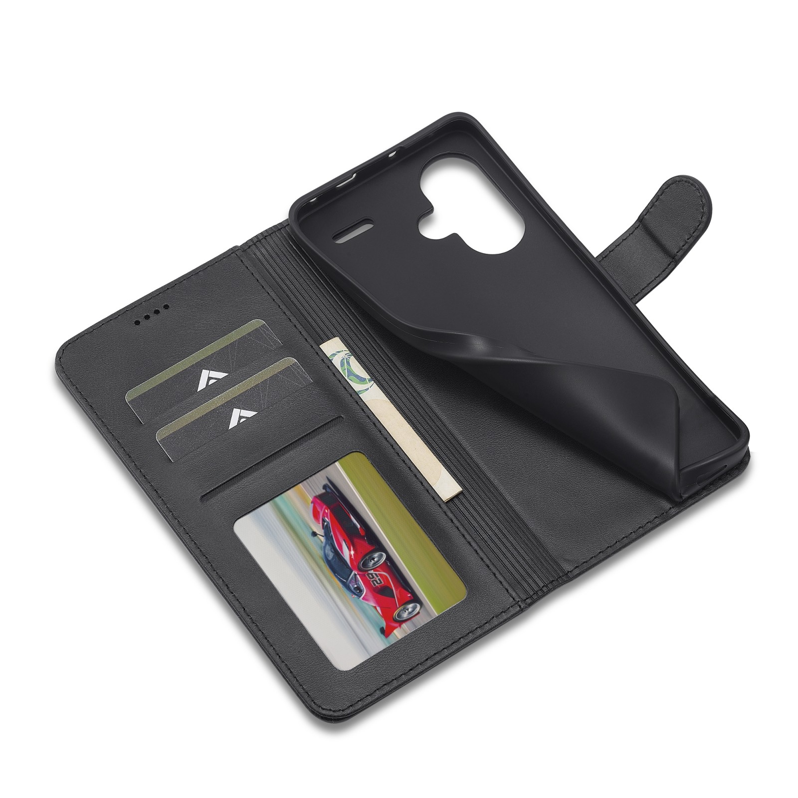 LC.IMEEKE Xiaomi Redmi Note 13 Pro Plus 5G Calf Texture Θήκη Βιβλίο - Black