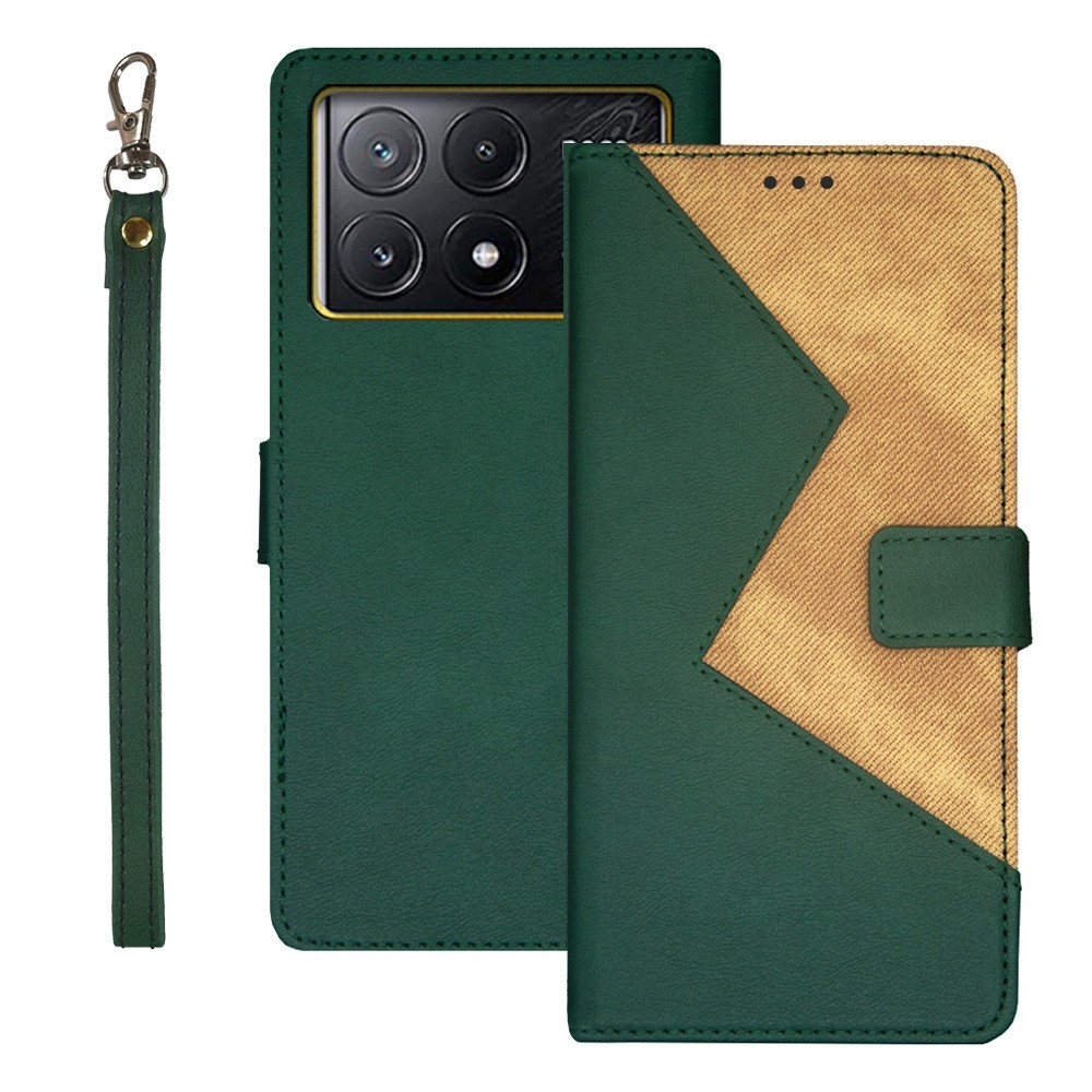 Tel1 Xiaomi Poco X6 Pro 5G Two Colour Splicing Θήκη Βιβλίο - Green