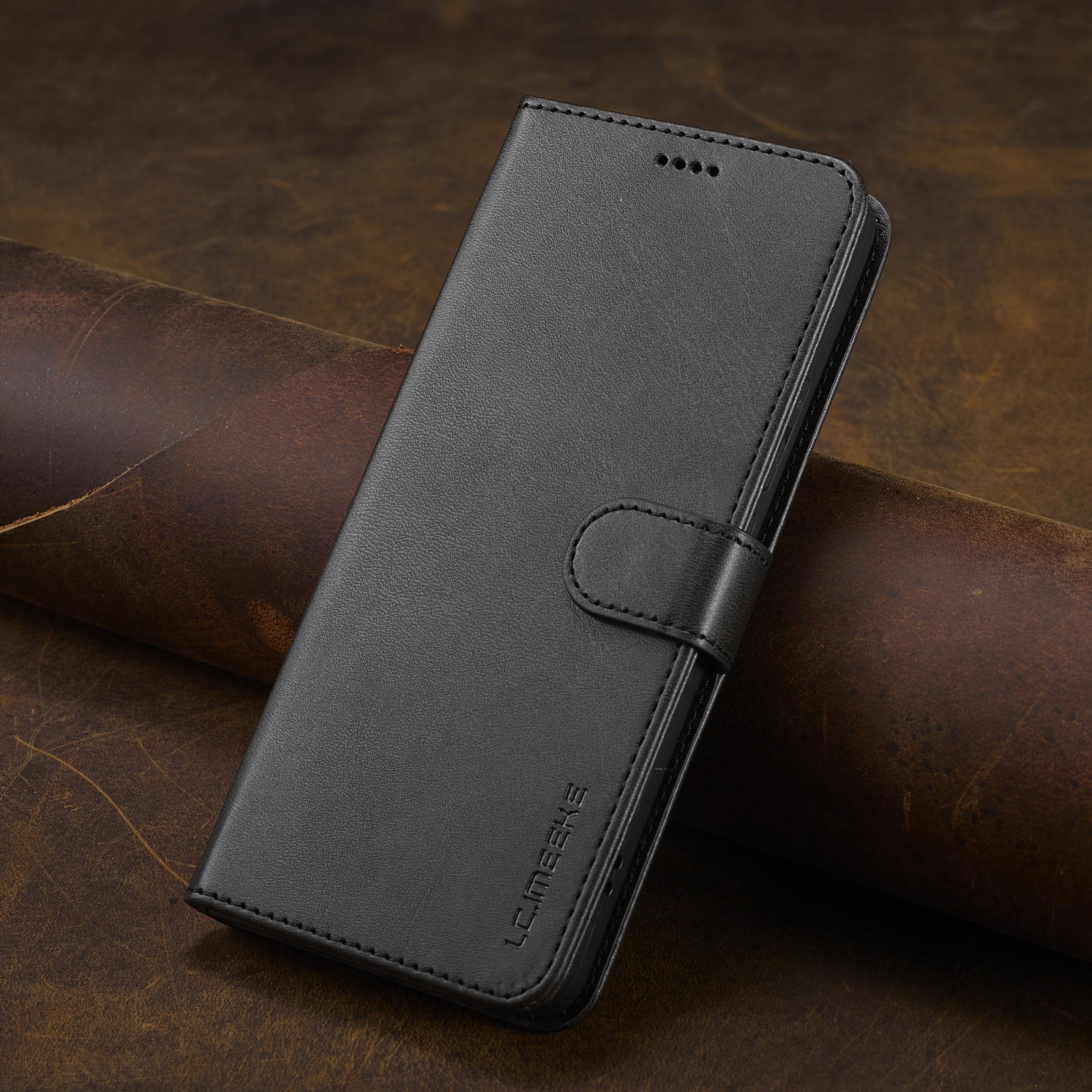 LC.IMEEKE Xiaomi Redmi Note 13 Pro Plus 5G Calf Texture Θήκη Βιβλίο - Black