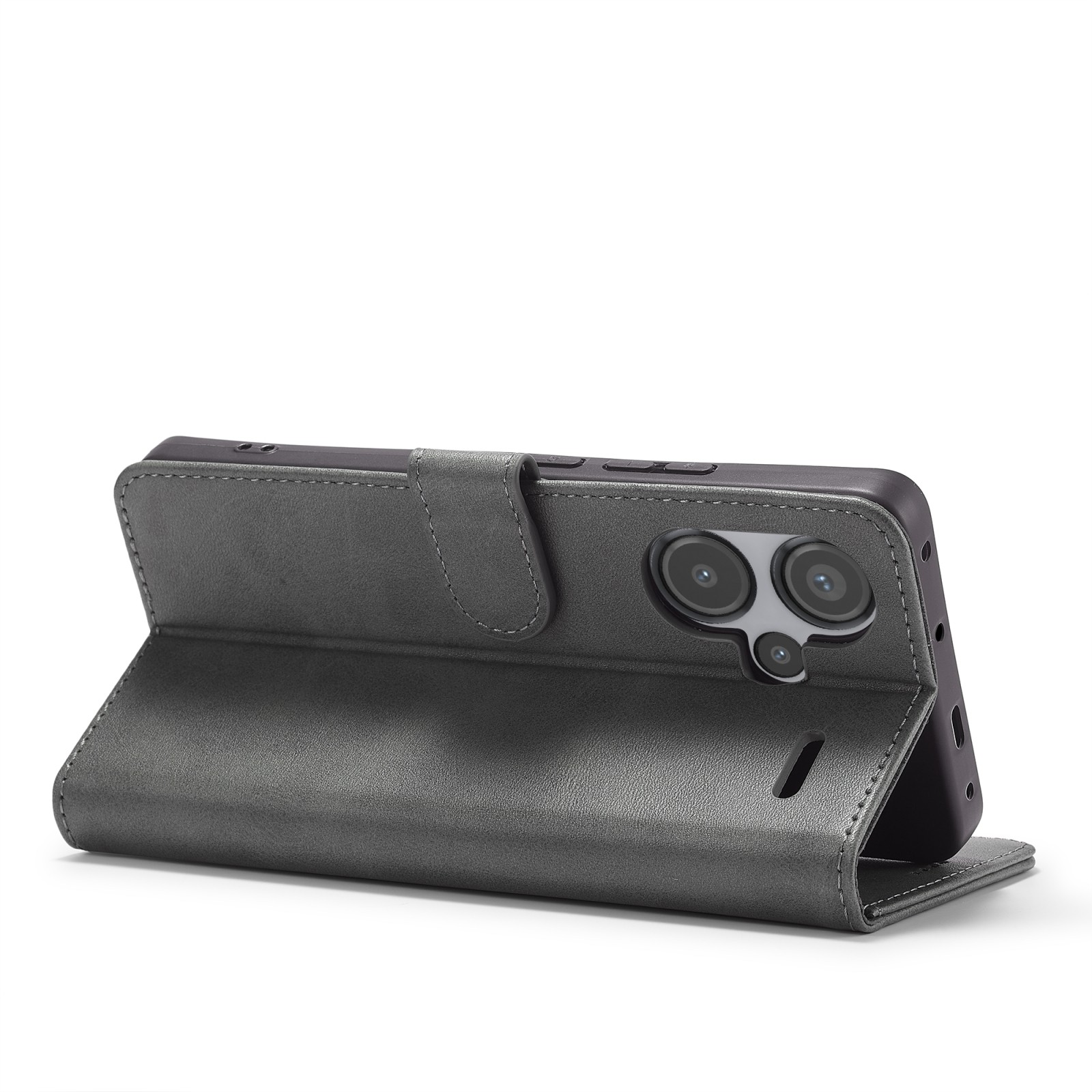 LC.IMEEKE Xiaomi Redmi Note 13 Pro Plus 5G Calf Texture Θήκη Βιβλίο - Grey