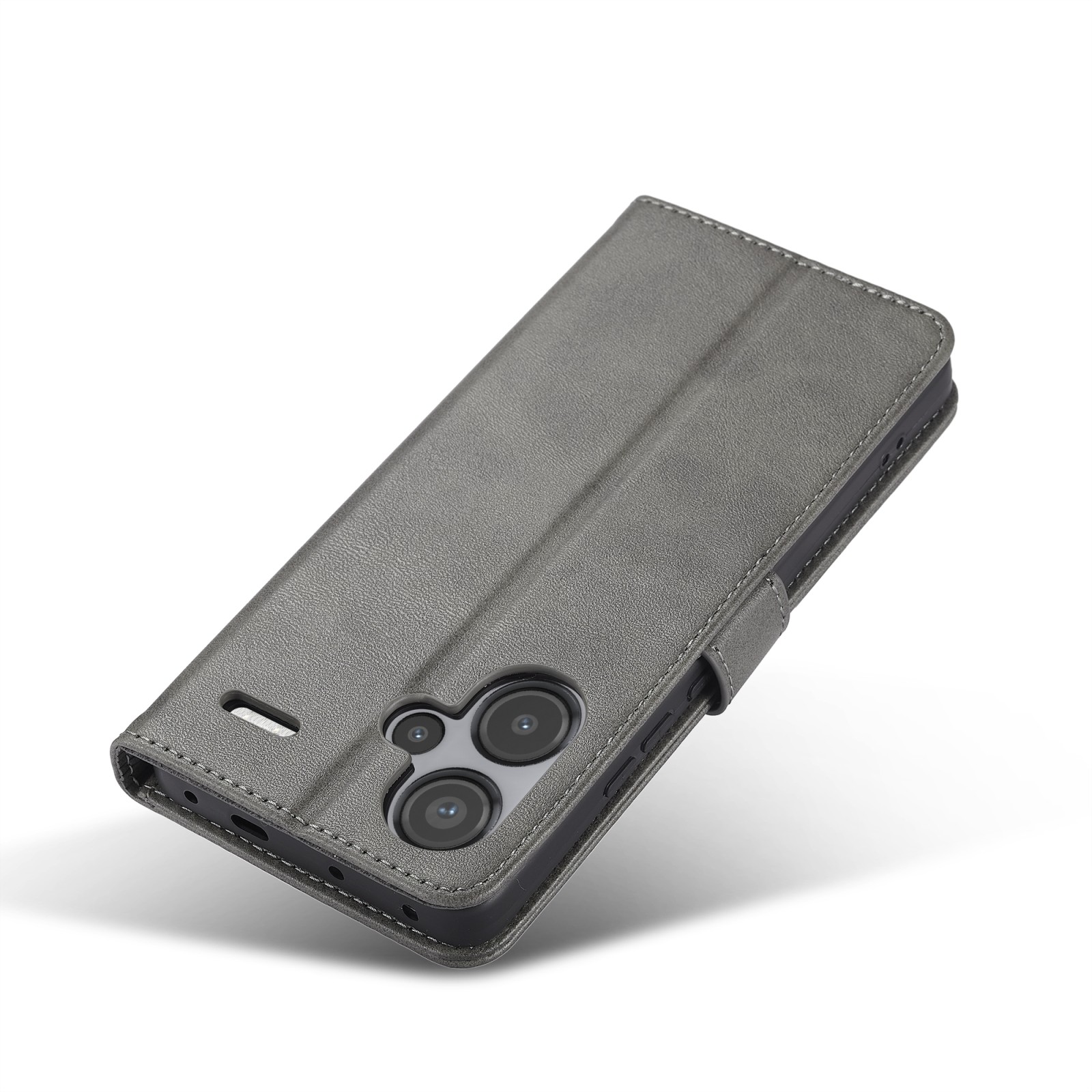 LC.IMEEKE Xiaomi Redmi Note 13 Pro Plus 5G Calf Texture Θήκη Βιβλίο - Grey