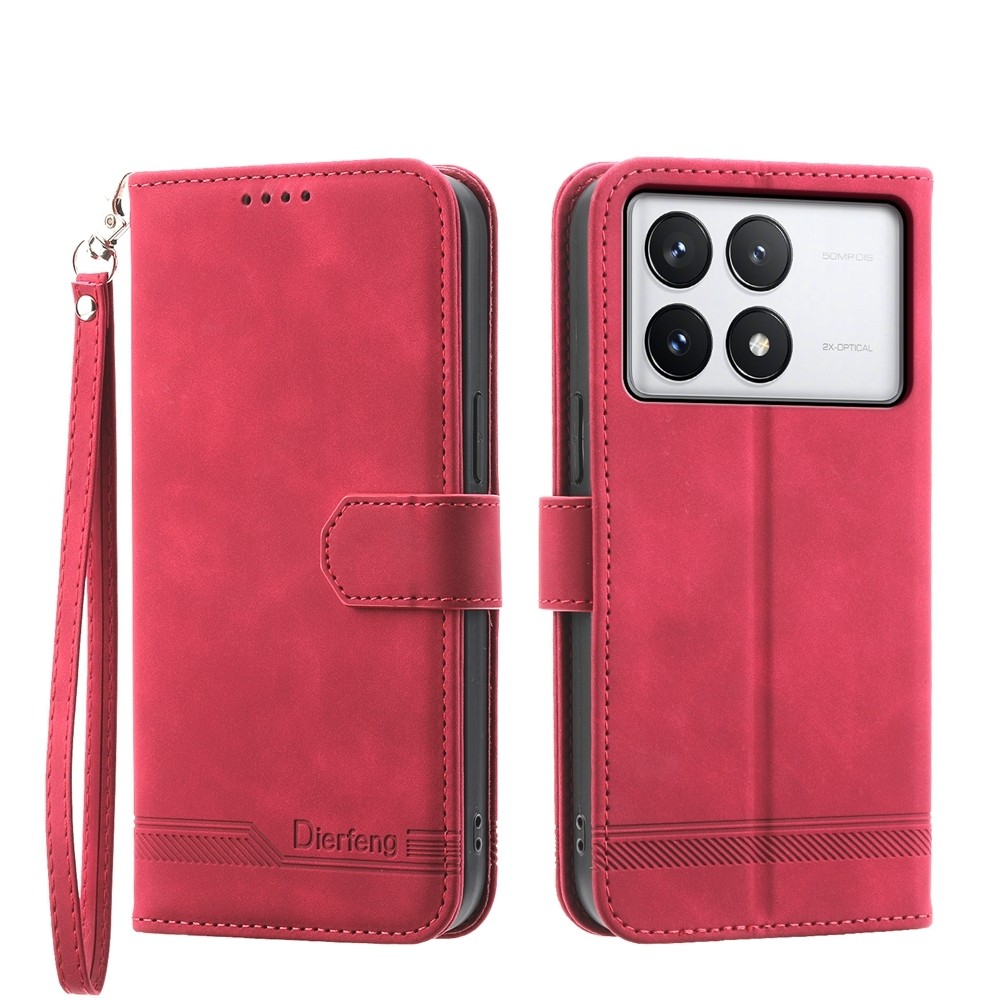 Tel1 Xiaomi Poco X6 Pro 5G Dierfeng Dream Line Θήκη Βιβλίο - Red