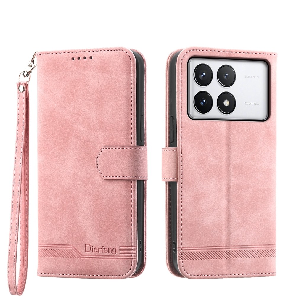 Tel1 Xiaomi Poco X6 Pro 5G Dierfeng Dream Line Θήκη Βιβλίο - Pink