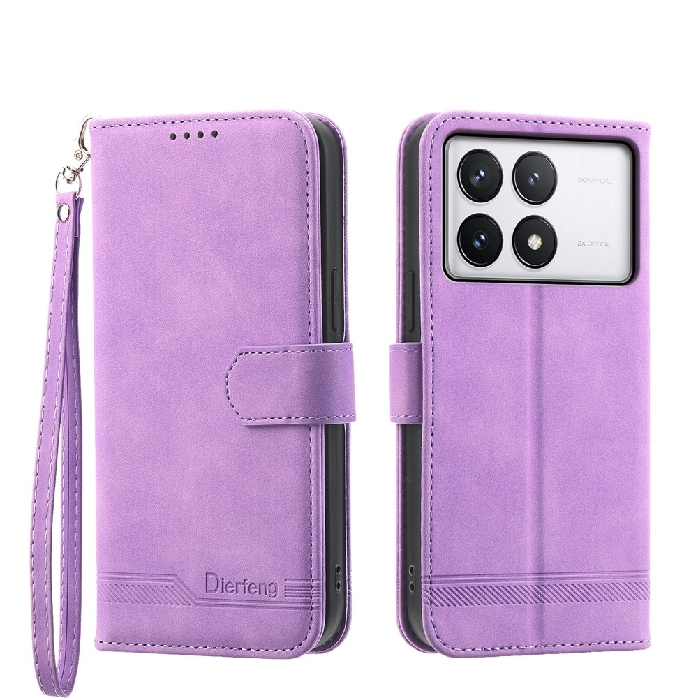 Tel1 Xiaomi Poco X6 Pro 5G Dierfeng Dream Line Θήκη Βιβλίο - Purple