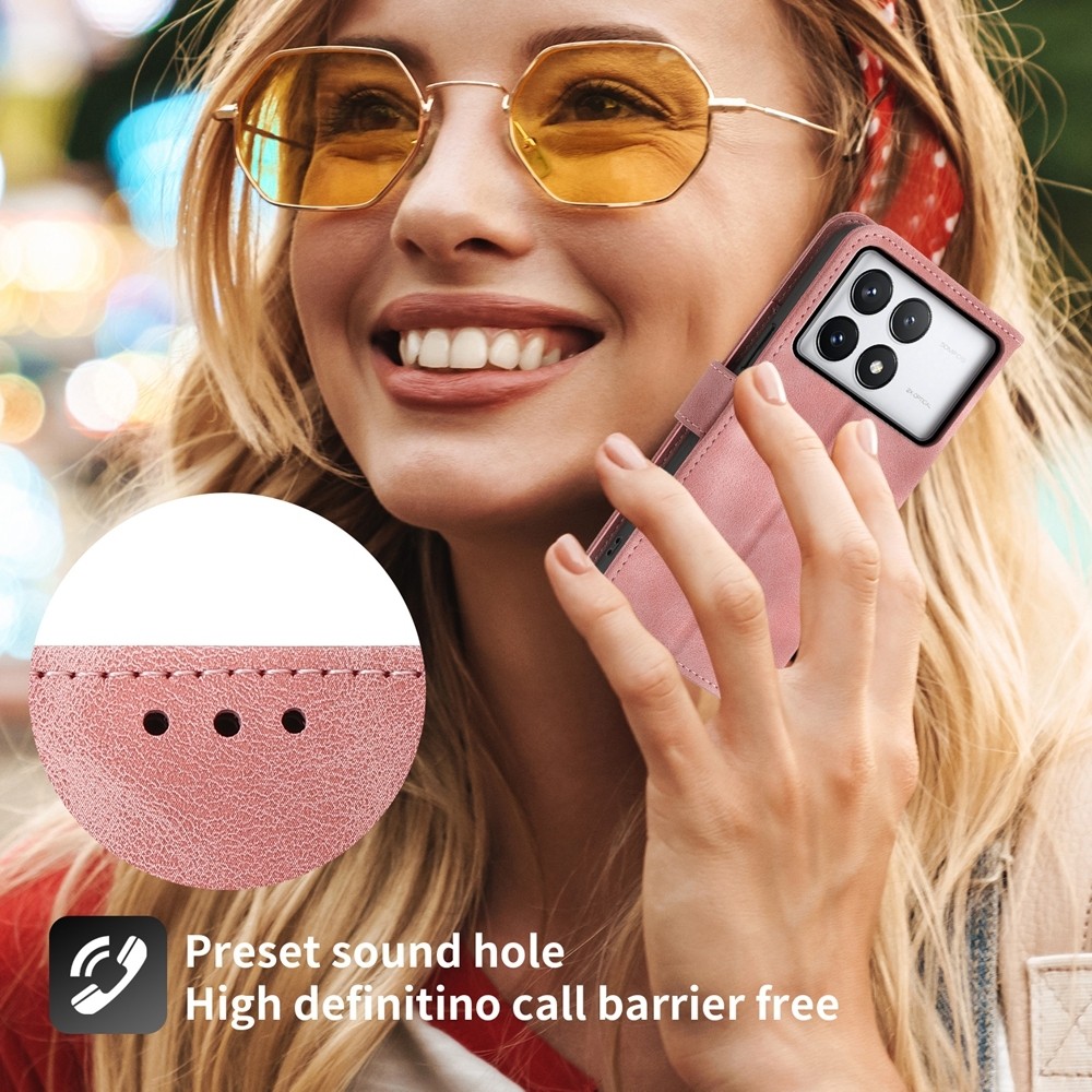 Tel1 Xiaomi Poco X6 Pro 5G Skin-Feel Flowers Embossed Θήκη Βιβλίο - Pink