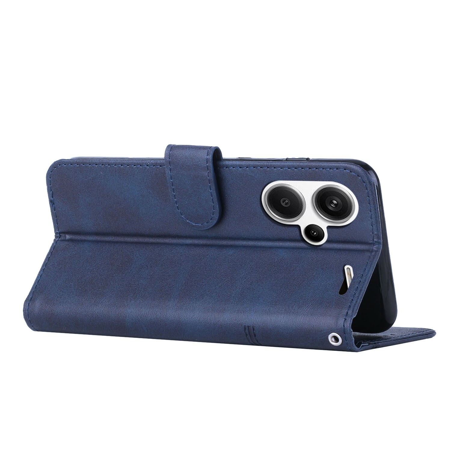 Tel1 Xiaomi Redmi Note 13 Pro Plus 5G Stitching Calf Texture Buckle Θήκη Βιβλίο - Blue