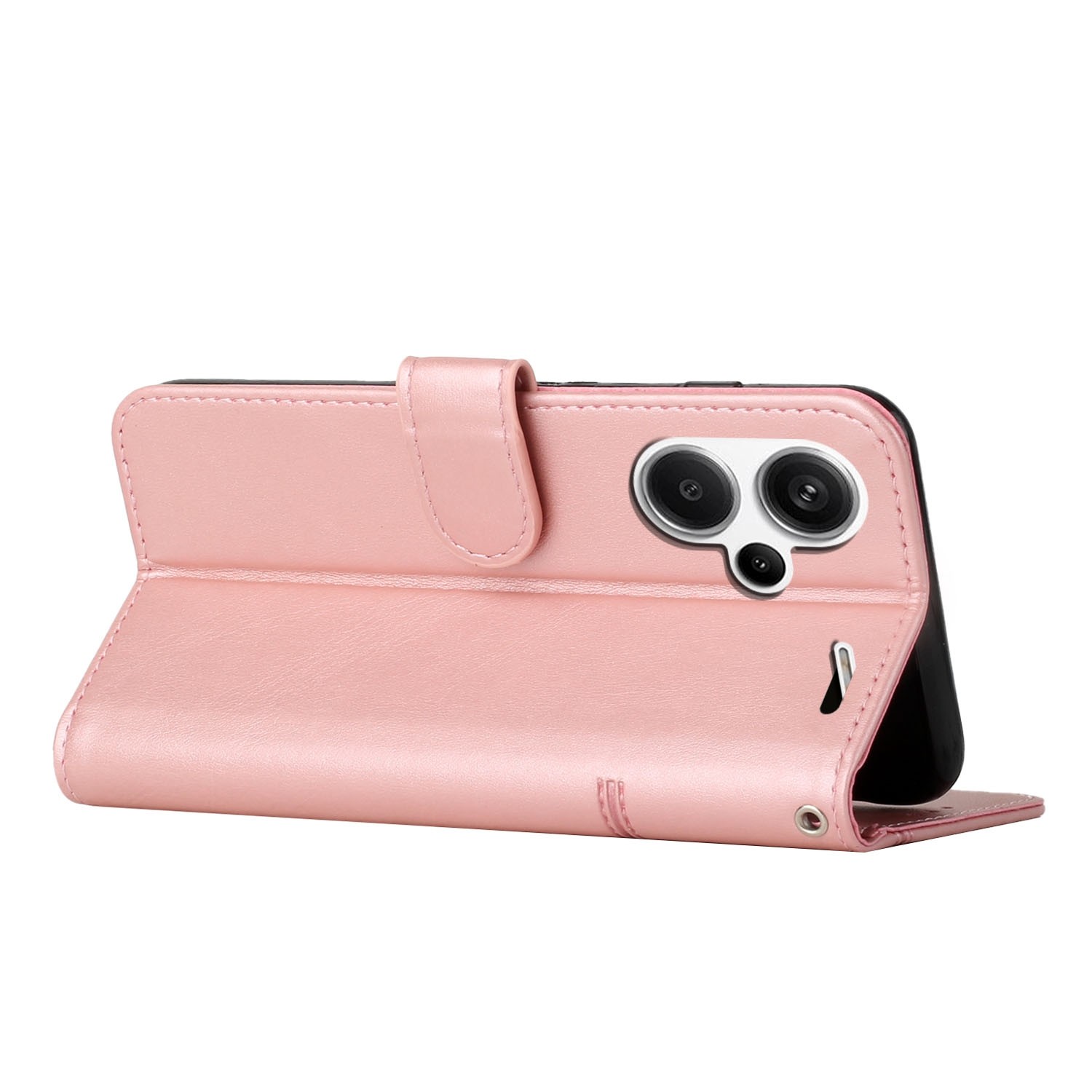 Tel1 Xiaomi Redmi Note 13 Pro Plus 5G Stitching Calf Texture Buckle Θήκη Βιβλίο - Pink