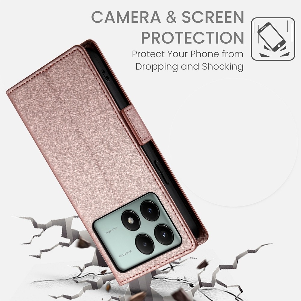 Tel1 Xiaomi Poco X6 Pro 5G Global Side Buckle Θήκη Βιβλίο - Pink