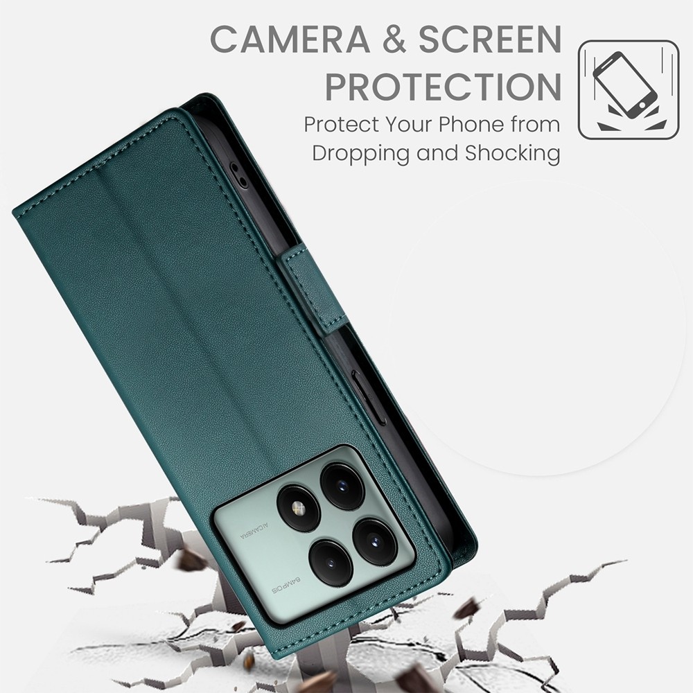 Tel1 Xiaomi Poco X6 Pro 5G Global Side Buckle Θήκη Βιβλίο - Green