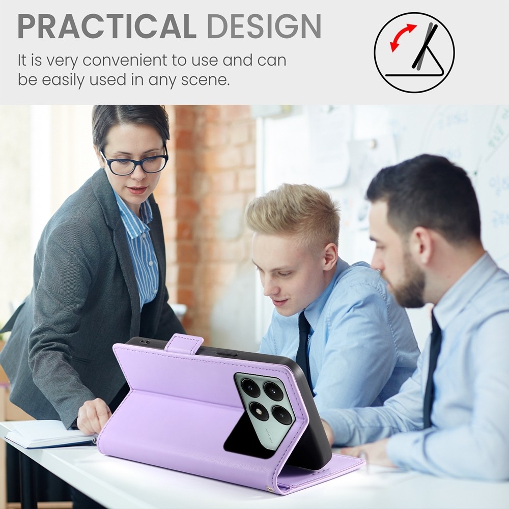 Tel1 Xiaomi Poco X6 Pro 5G Global Side Buckle Θήκη Βιβλίο - Purple