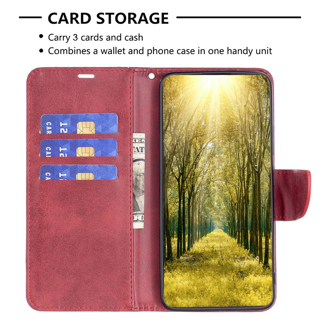 Tel1 Xiaomi Redmi Note 13 Pro Plus 5G Retro Lambskin Texture Pure Color Θήκη Βιβλίο - Red