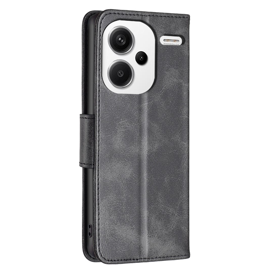 Tel1 Xiaomi Redmi Note 13 Pro Plus 5G Retro Lambskin Texture Pure Color Θήκη Βιβλίο - Black