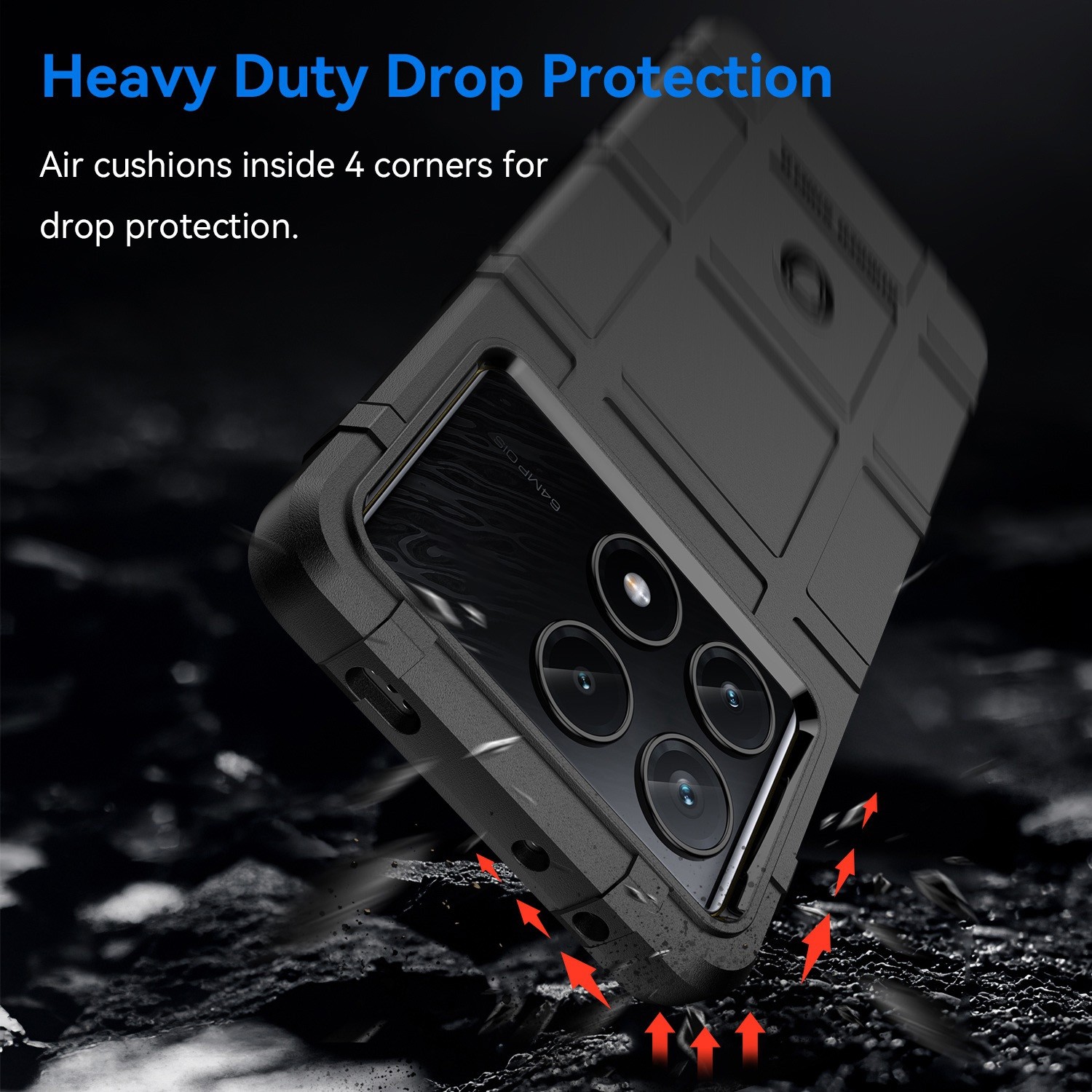 Forcell Xiaomi Poco X6 Pro 5G Rugged Shield Θήκη Σιλικόνης - Black