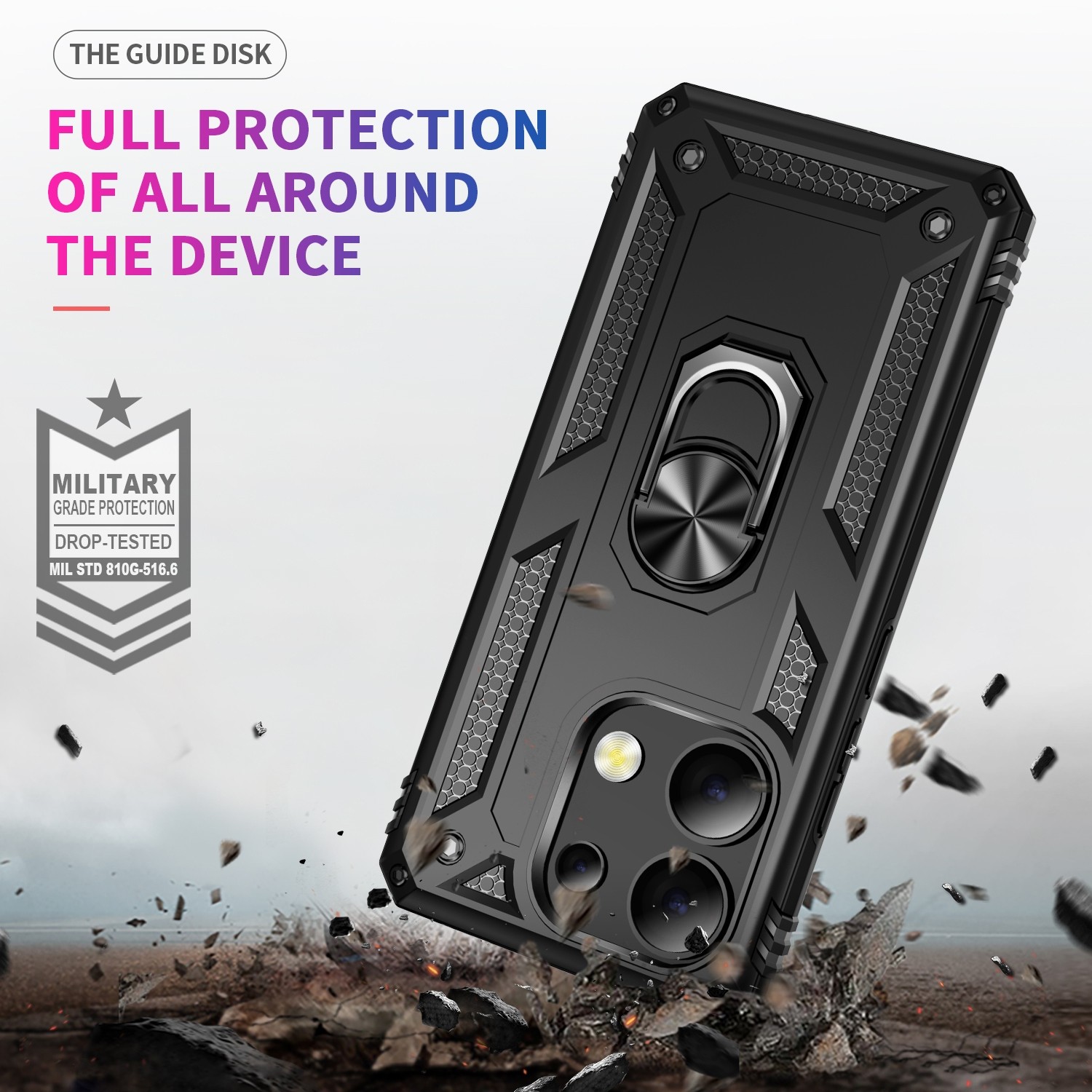 Forcell Xiaomi Redmi Note 13 Pro Plus 5G Ring Holder Θήκη Σκληρή - Black