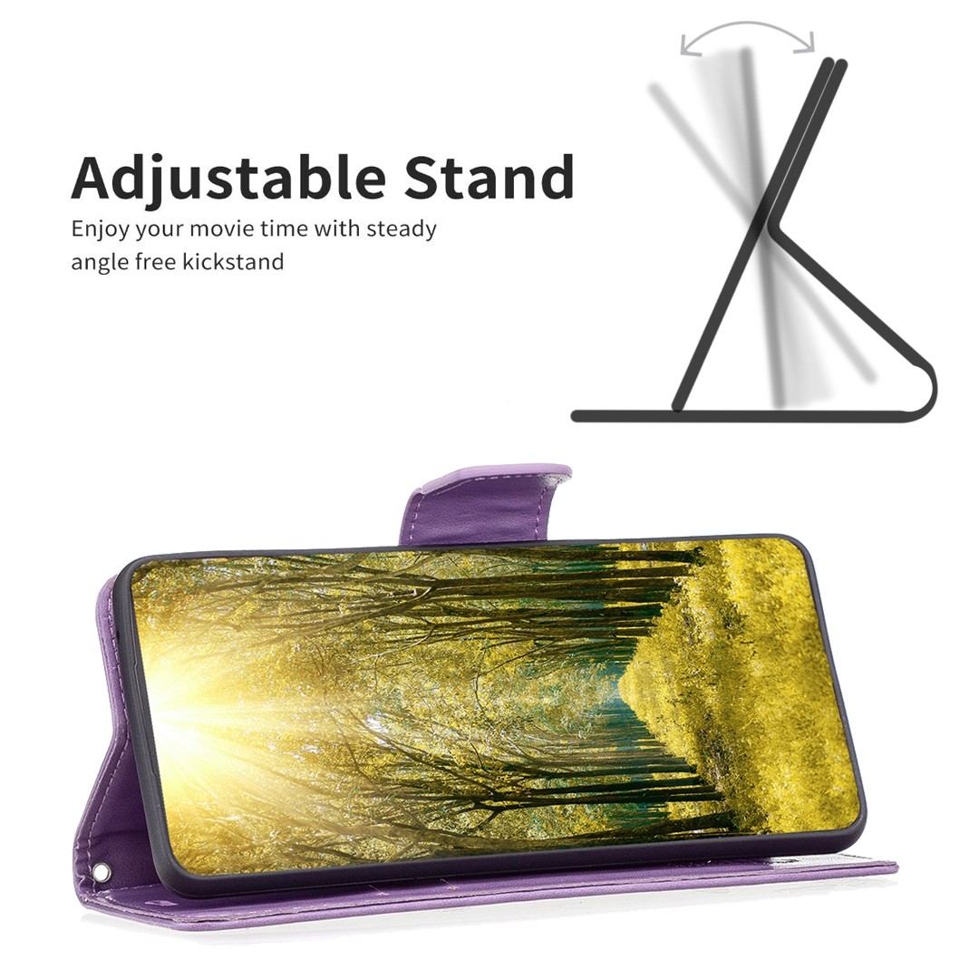 Tel1 Xiaomi Redmi Note 13 Pro 4G / Xiaomi Poco M6 Pro 4G Butterflies Embossing Θήκη Βιβλίο - Purple