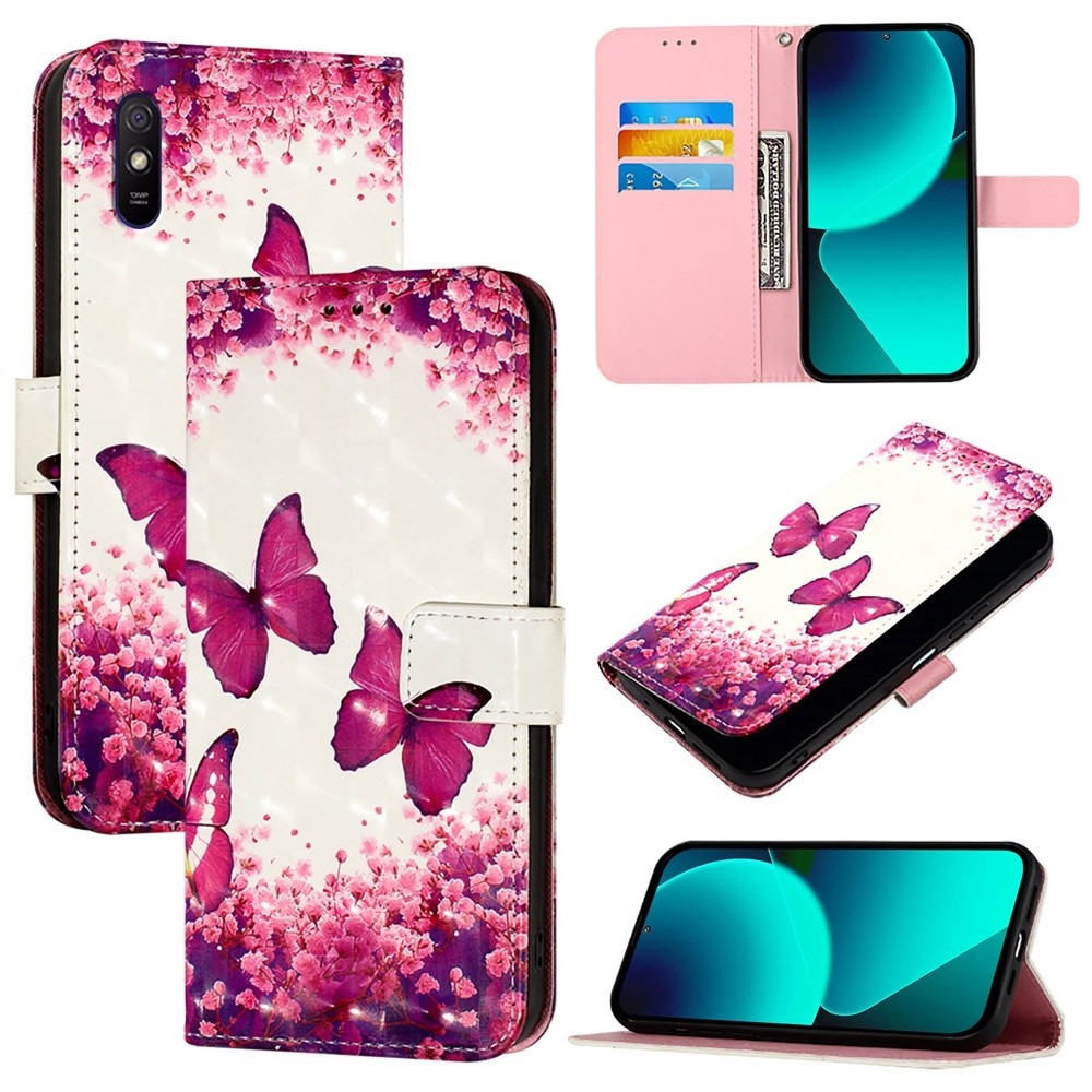 Tel1 Xiaomi Redmi 9A 3D Painting Θήκη Βιβλίο με Σχέδιο