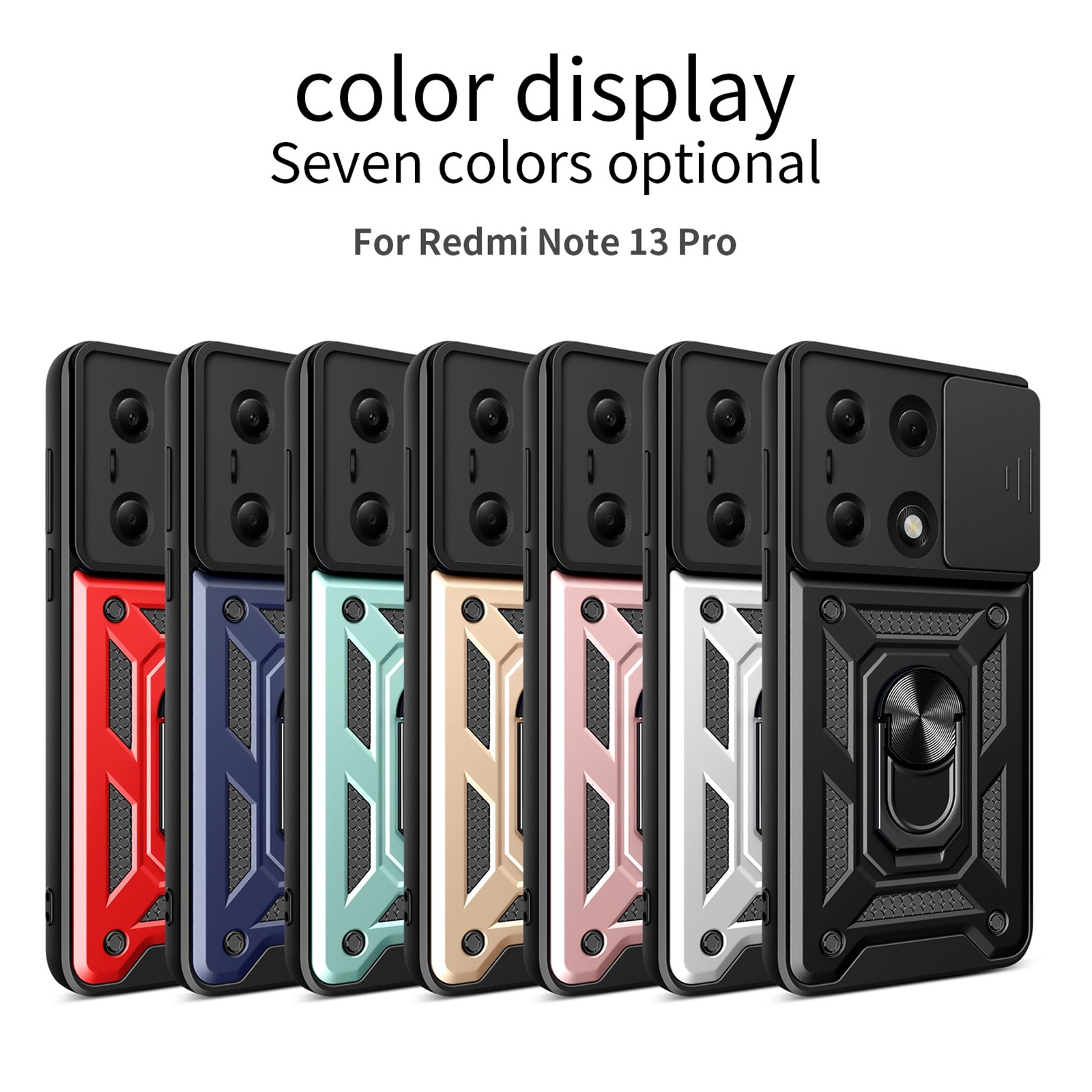Forcell Xiaomi Redmi Note 13 Pro 4G/ Xiaomi Poco M6 Pro 4G Sliding Camshield Θήκη Σκληρή - Black
