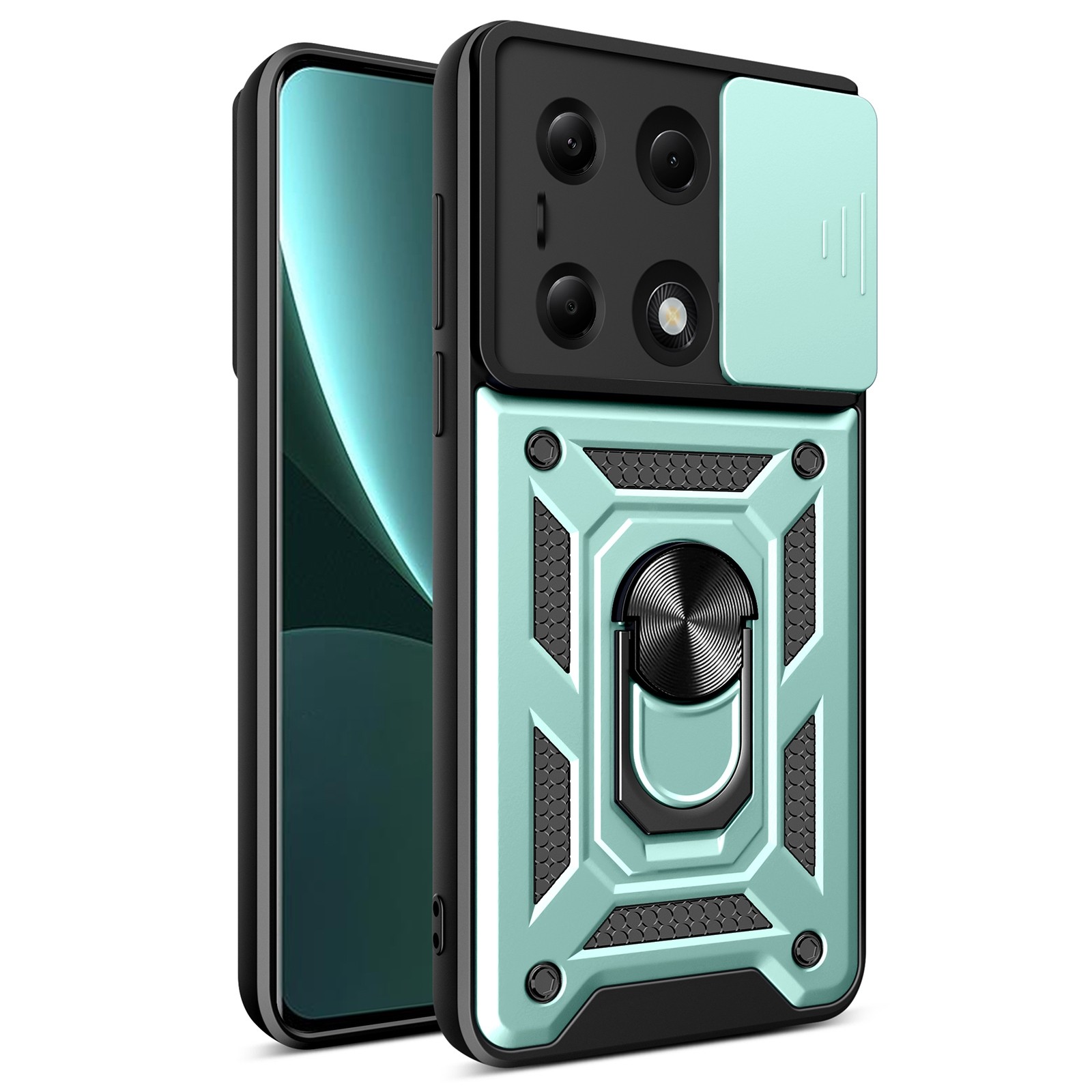 Forcell Xiaomi Redmi Note 13 Pro 4G Sliding Camshield Θήκη Σκληρή - Green