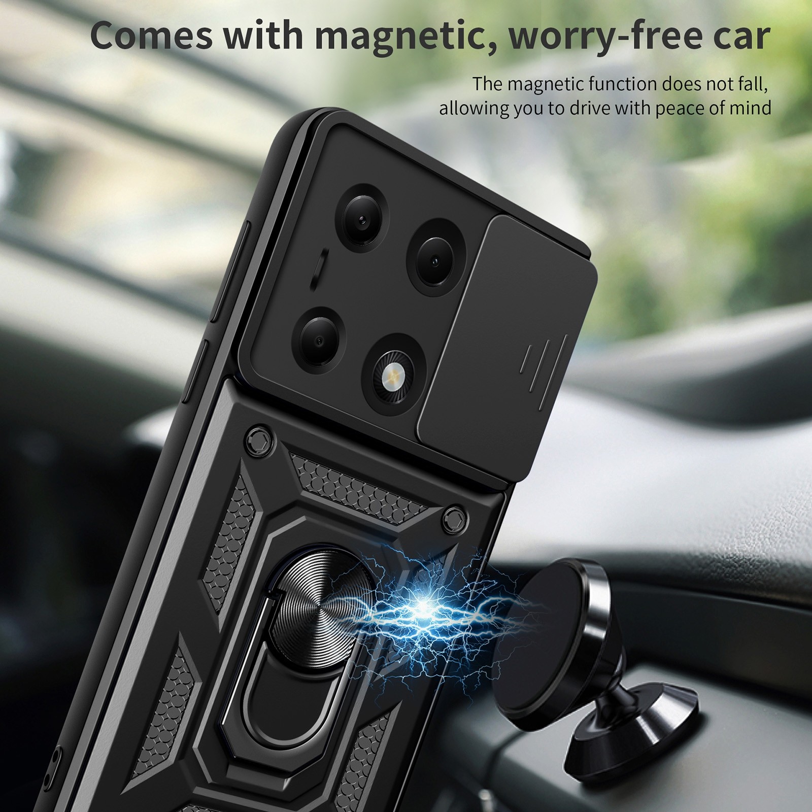Forcell Xiaomi Redmi Note 13 Pro 4G Sliding Camshield Θήκη Σκληρή - Green