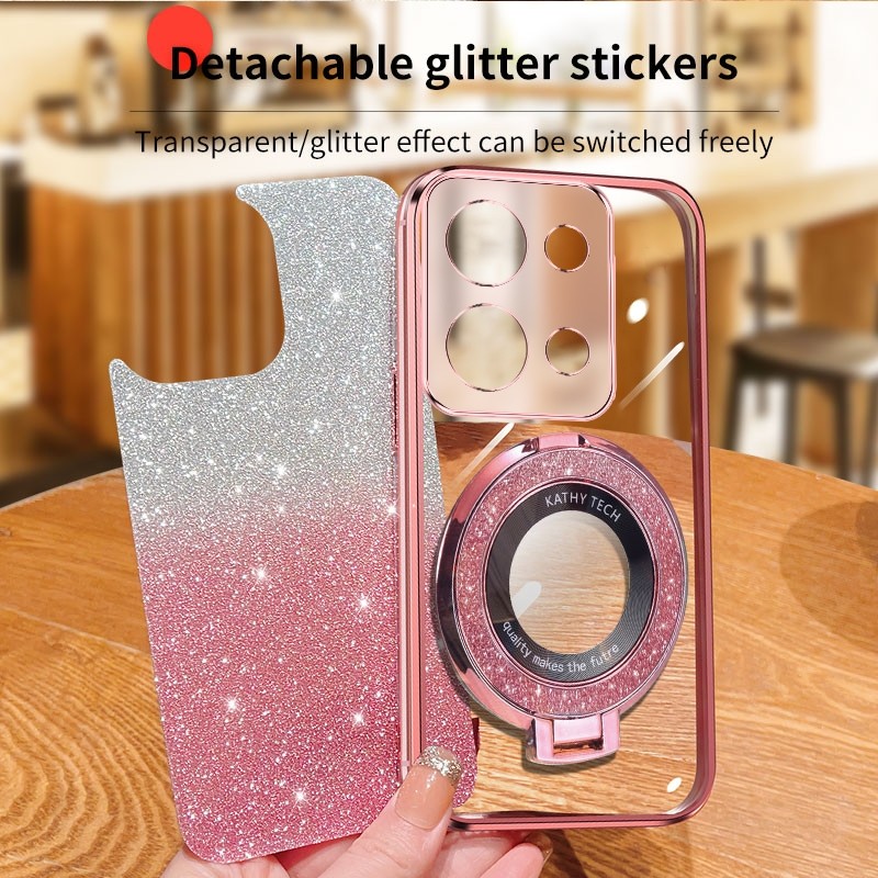 Forcell Xiaomi Redmi Note 13 Pro 4G/ Xiaomi Poco M6 Pro 4G Plated Gradient Glitter Θήκη Σιλικόνης - Silver