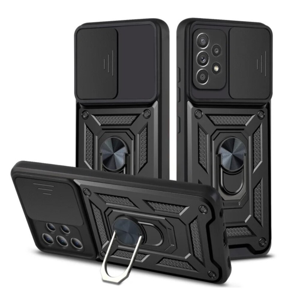 Forcell Samsung Galaxy A32 4G Sliding Camera Cover Θήκη Σκληρή - Black