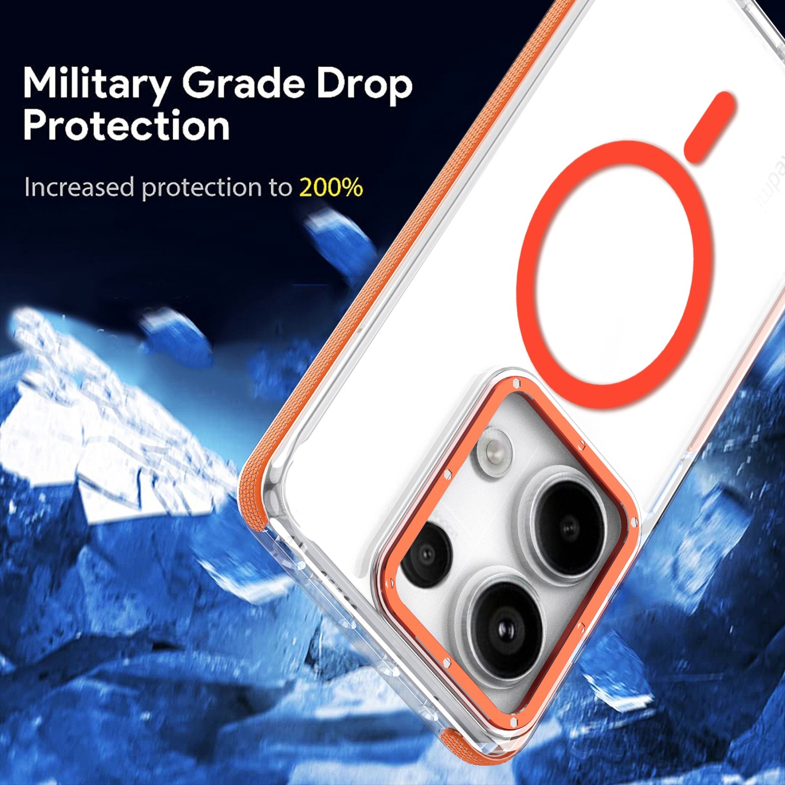 Forcell Xiaomi Redmi Note 13 Pro 4G/ Xiaomi Poco M6 Pro 4G MagSafe Space Θήκη με Πλαίσιο Σιλικόνης Διάφανη - Grey