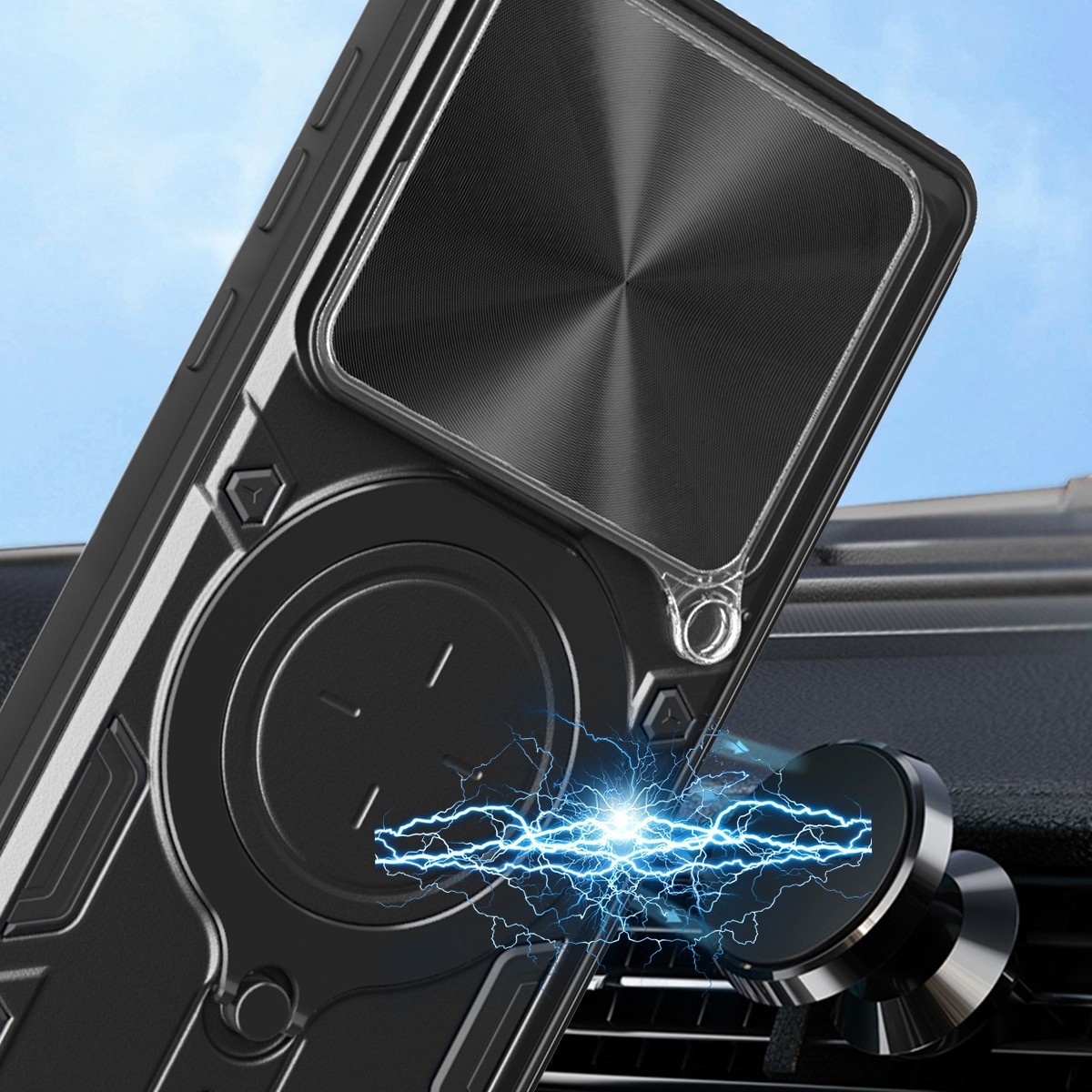 Forcell Xiaomi 14T Pro 5G Camshield Magnetic Holder Θήκη Σκληρή - Silver